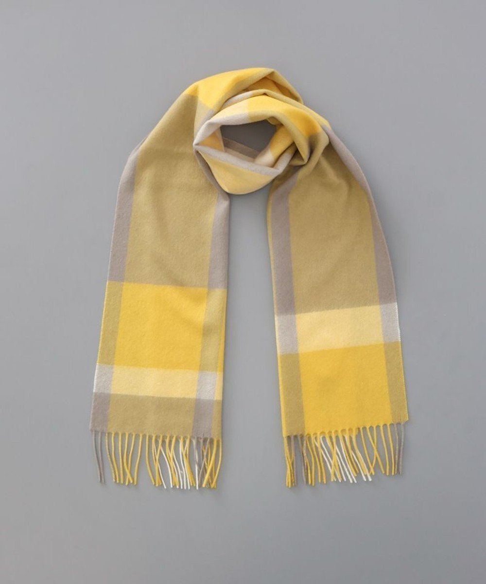 【アウロラ/AURORA】の【 LANVIN en Bleu (ランバン オン ブルー)】カシミヤチェックマフラー インテリア・キッズ・メンズ・レディースファッション・服の通販 founy(ファニー) 　ファッション　Fashion　レディースファッション　Fashion for Women　マフラー・スヌード / 冬小物の定番　Scarves & Mufflers　シンプル　Simple, Minimal　スヌード　Snood, Infinity Scarf　チェック　Check, Plaid, Tartan　マフラー　Scarf, Muffler　ミックス　Mix, Mixed Style　A/W・秋冬　Autumn/Winter　イエロー|ID: prp329100004818162 ipo3291000000035004426