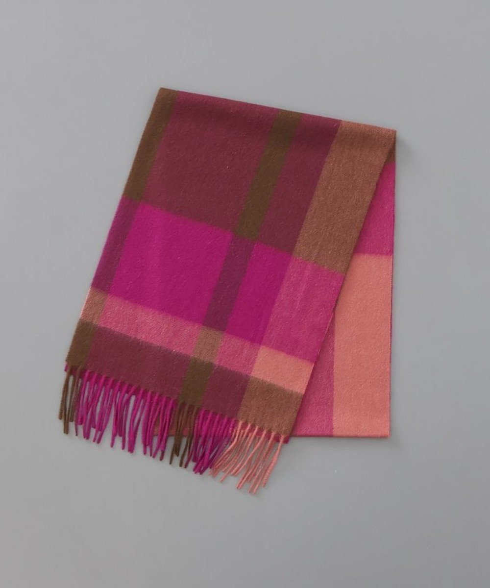 【アウロラ/AURORA】の【 LANVIN en Bleu (ランバン オン ブルー)】カシミヤチェックマフラー インテリア・キッズ・メンズ・レディースファッション・服の通販 founy(ファニー) 　ファッション　Fashion　レディースファッション　Fashion for Women　マフラー・スヌード / 冬小物の定番　Scarves & Mufflers　シンプル　Simple, Minimal　スヌード　Snood, Infinity Scarf　チェック　Check, Plaid, Tartan　マフラー　Scarf, Muffler　ミックス　Mix, Mixed Style　A/W・秋冬　Autumn/Winter　フューシャピンク|ID: prp329100004818162 ipo3291000000035004428