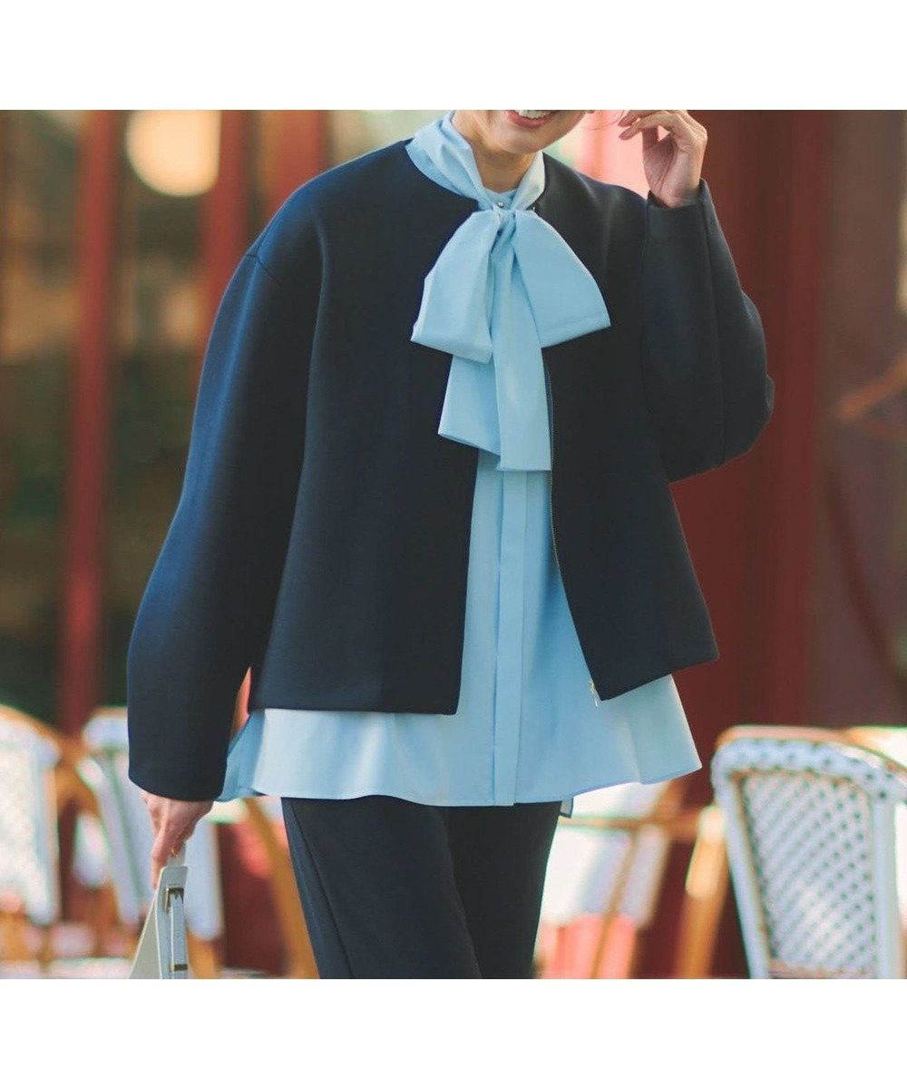 【アンフィーロ 自由区/UNFILO】のダブルフェイスジャージー ZIPアウター 人気、トレンドファッション・服の通販 founy(ファニー) 　ファッション　Fashion　レディースファッション　Fashion for Women　アウター　Coat / Outerwear Collection　レディースジャケット・軽アウター　Jackets　ノーカラージャケット / シンプル上品コーデ　Collarless Jackets　ウォッシャブル　Machine Washable　春　Spring　ジャケット　Jacket, Outerwear　ストレッチ　Stretch, Stretchy Fabric　ダブル　Double, Double-Breasted　トレンド　Trend, Trending Now　S/S・春夏　SS, Spring/Summer, Warm Season　再入荷　Restock / Back in Stock　夏　Summer　新作・新入荷　New Arrivals / New In　ビジネス 仕事 通勤　Business / Work / Commuting　 other-1|ID: prp329100004818170 ipo3291000000035004461