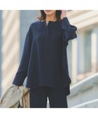 【アンフィーロ 自由区/UNFILO】の【セットアップ着用可】ドライダブルクロス スキッパーブラウス ネイビー|ID: prp329100004818174 ipo3291000000035004477