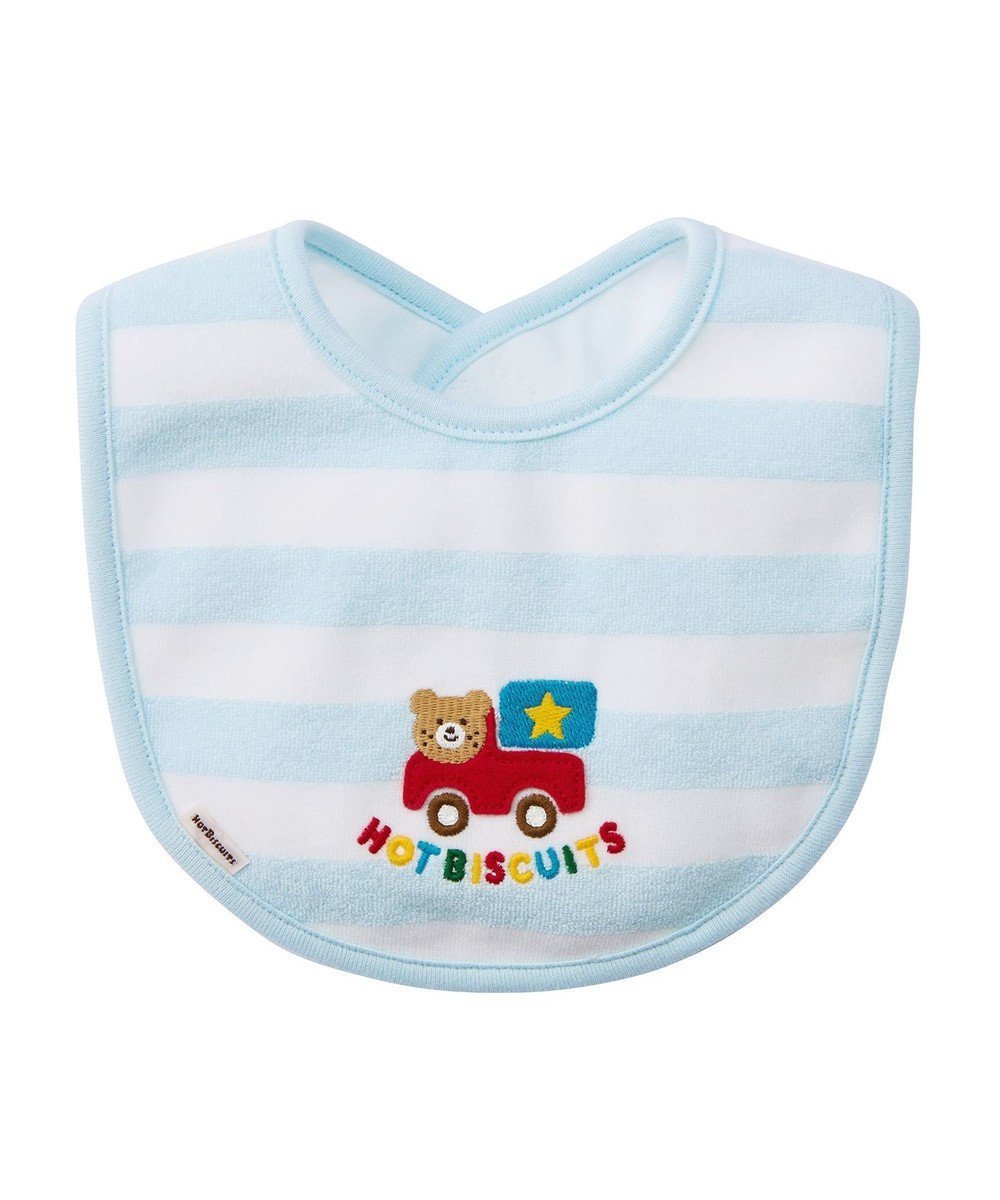 【ミキハウスホットビスケッツ/MIKI HOUSE HOT BISCUITS / KIDS】のボーダー柄 はっ水素材 スタイ インテリア・キッズ・メンズ・レディースファッション・服の通販 founy(ファニー) 　ファッション　Fashion　キッズファッション　Fashion for Kids　パステル　Pastel, Soft Color　ベビー　Baby, Babywear　ボーダー　Border, Stripe　A/W・秋冬　Autumn/Winter　S/S・春夏　SS, Spring/Summer, Warm Season　おすすめ　Recommended / Our Picks　日本製　Made In Japan　夏　Summer　ギフト プレゼント　Gift / Present　ブルー|ID: prp329100004818196 ipo3291000000035004563