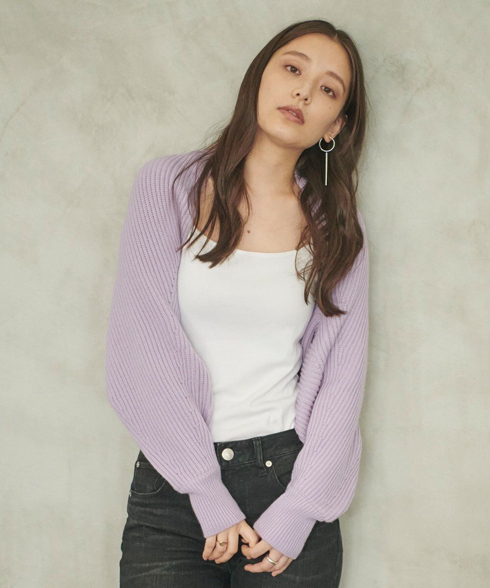 【ハッシュニュアンス/#Newans】の【洗える】エアリーウールボレロカーディガン インテリア・キッズ・メンズ・レディースファッション・服の通販 founy(ファニー) 　ファッション　Fashion　レディースファッション　Fashion for Women　トップス・カットソー　Cut & Sew Tops　カーディガン・羽織り　Layered Style Cardigans　カーディガン　Cardigan, Knitwear　ストール　Stole, Wrap　ボレロ　Bolero, Short Cardigan　ルーズ　Loose, Oversized　洗える　Machine Washable　畦　Ribbed Knit　A/W・秋冬　Autumn/Winter　ラベンダー系|ID: prp329100004819924 ipo3291000000035023245