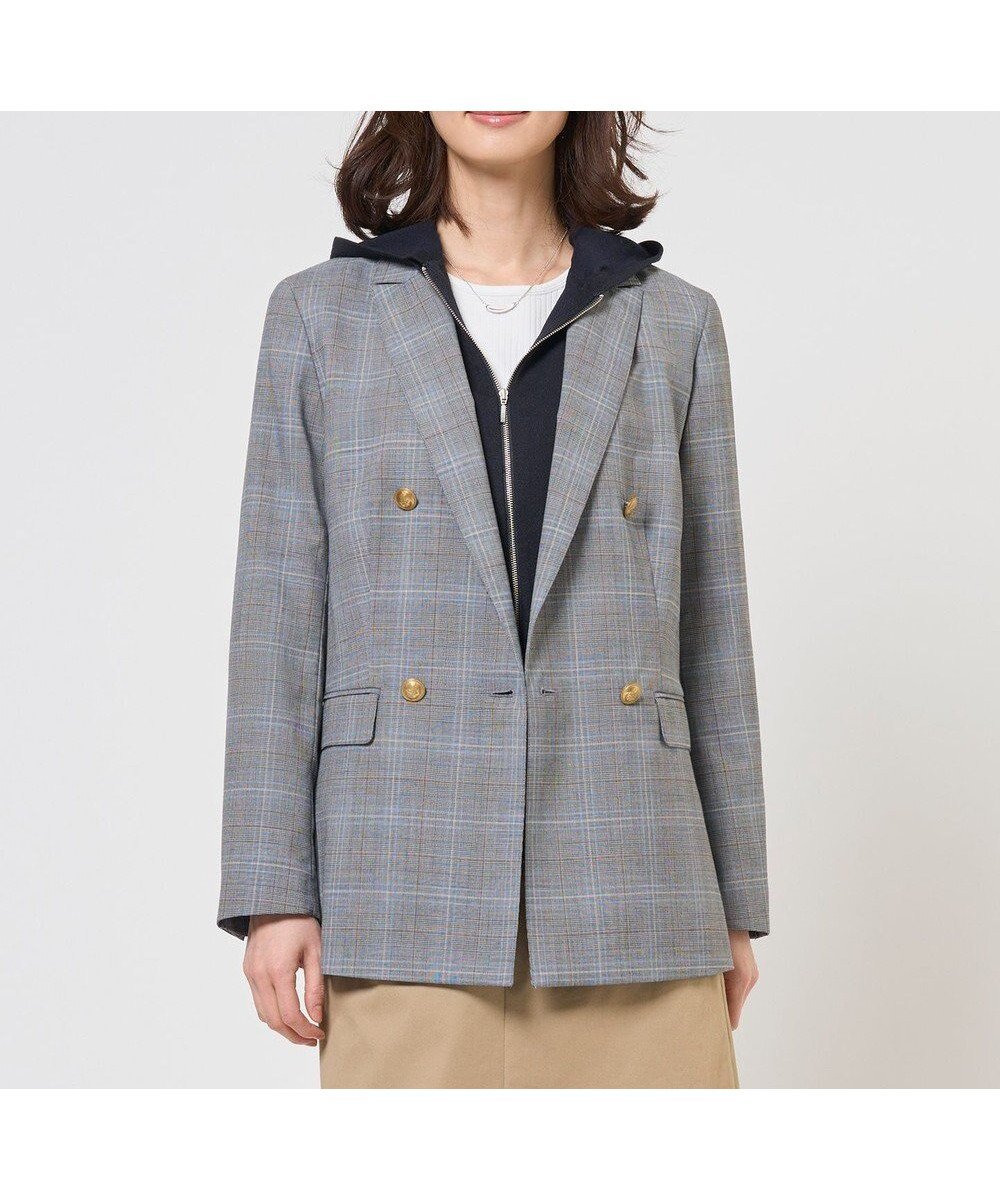 【ジェイ プレス/J.PRESS】のANASTASIAトロ ダブル ジャケット 人気、トレンドファッション・服の通販 founy(ファニー) 　ファッション　Fashion　レディースファッション　Fashion for Women　アウター　Coat / Outerwear Collection　レディースジャケット・軽アウター　Jackets　テーラードジャケット / 通勤・きれいめスタイル　Tailored Jackets & Blazers　春　Spring　クラシック　Classic, Timeless Style　ジャケット　Jacket, Outerwear　ストレッチ　Stretch, Stretchy Fabric　ダブル　Double, Double-Breasted　チェック　Check, Plaid, Tartan　デニム　Denim, Jeans Material　なめらか　Smooth, Silky Texture　フィット　Fit, Slim Fit　ベーシック　Basic, Essential　メタル　Metal, Metal Parts　無地　Plain, Solid Color　A/W・秋冬　Autumn/Winter　S/S・春夏　SS, Spring/Summer, Warm Season　夏　Summer　エレガント 上品　Elegant　 other-1|ID: prp329100004821459 ipo3291000000035858568