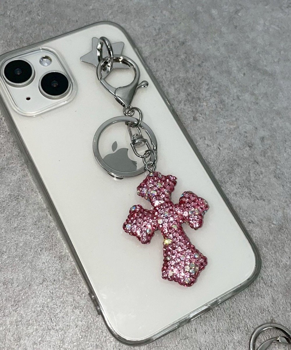 【ウィゴー/WEGO】のキラキラクロスキーホルダー インテリア・キッズ・メンズ・レディースファッション・服の通販 founy(ファニー) 　ファッション　Fashion　レディースファッション　Fashion for Women　ミニ財布・二つ折り財布　Wallets & Card Cases　おすすめ　Recommended / Our Picks　キーホルダー　Keychain, Key Holder　ストーン　Stone, Gem-Like　スマホ　Smartphone, Mobile Device　ポーチ　Pouch, Small Case　モチーフ　Motif, Design Theme　ワンポイント　One Point, Statement Accent　財布　Wallet, Purse　ピンク|ID: prp329100004822382 ipo3291000000035057618