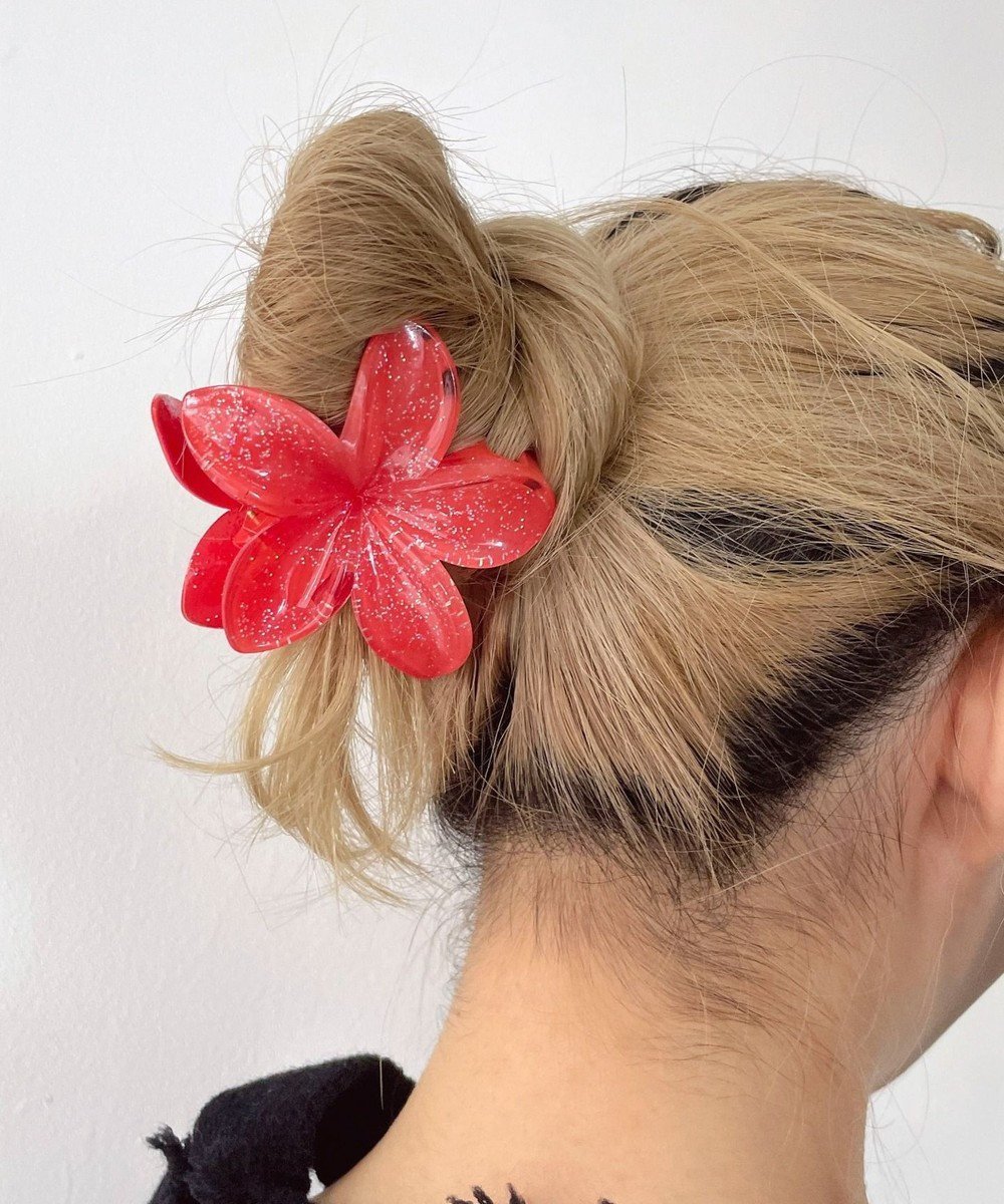 【ウィゴー/WEGO】のLラメフラワーバンス インテリア・キッズ・メンズ・レディースファッション・服の通販 founy(ファニー) 　ファッション　Fashion　レディースファッション　Fashion for Women　シュシュ&ヘアアクセ/ヘアアレンジ　Scrunchies & Hair Accessories　おすすめ　Recommended / Our Picks　アクセサリー　Fashion Accessories　スマホ　Smartphone, Mobile Device　トレンド　Trend, Trending Now　フラワー　Flower, Floral　レッド|ID: prp329100004822388 ipo3291000000035057749