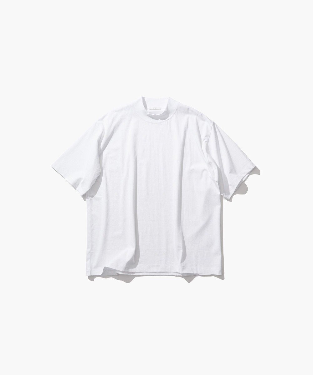【エイトン/ATON】のDRY COTTON JERSEY スタンダード モックネックTシャツ - UNISEX インテリア・キッズ・メンズ・レディースファッション・服の通販 founy(ファニー) 　ファッション　Fashion　レディースファッション　Fashion for Women　トップス・カットソー　Cut & Sew Tops　シャツ・ブラウス・オフィスカジュアル　Elegant Blouses & Button-Ups　ロングTシャツ・Tシャツ　Longline T-Shirts & Tees　カットソー・ベーシックTシャツ　Cut-and-Sewn Tops / Stretch Tees & Basics　ユニセックス　Unisex, Genderless　インナー　Innerwear　カットソー　Cut and Sewn Top　ジャケット　Jacket, Outerwear　スタンダード　Standard, Basic　セーター　Sweater, Knitwear　モックネック　Mock Neck, Short Turtleneck　リラックス　Relax, Relaxed Fit　半袖　Short Sleeve, Half Sleeve　吸水　Absorbent, Quick-Dry　夏　Summer　春　Spring　S/S・春夏　SS, Spring/Summer, Warm Season　WHITE|ID: prp329100004822480 ipo3291000000035058848