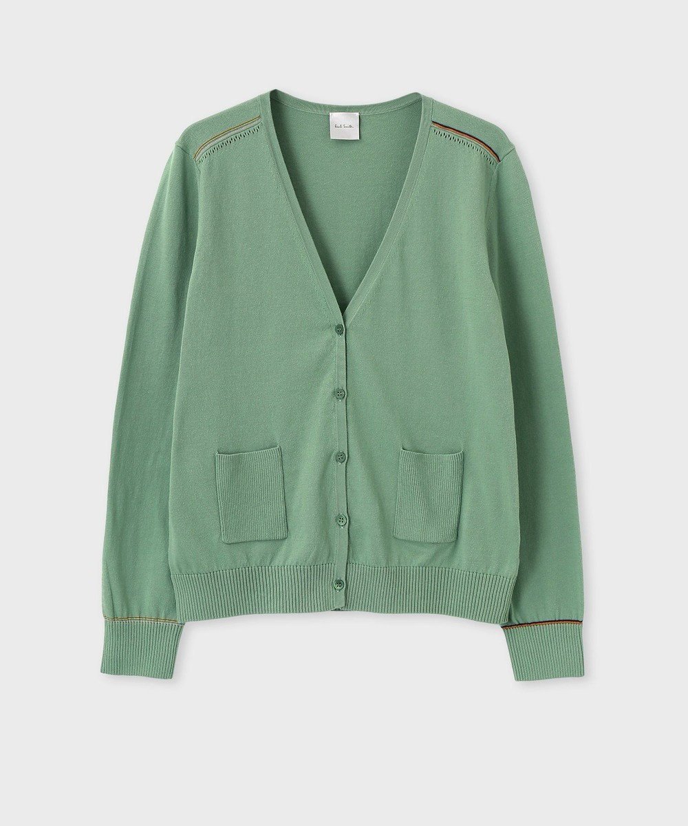 【ポール スミス/Paul Smith】の【洗える】Signature Stripe アイレット カーディガン インテリア・キッズ・メンズ・レディースファッション・服の通販 founy(ファニー) 　ファッション　Fashion　レディースファッション　Fashion for Women　トップス・カットソー　Cut & Sew Tops　カーディガン・羽織り　Layered Style Cardigans　おすすめ　Recommended / Our Picks　アイレット　Eyelet Lace　カーディガン　Cardigan, Knitwear　デニム　Denim, Jeans Material　フェミニン　Feminine, Girly　夏　Summer　S/S・春夏　SS, Spring/Summer, Warm Season　洗える　Machine Washable　A/W・秋冬　Autumn/Winter　グリーン|ID: prp329100004822501 ipo3291000000035059099