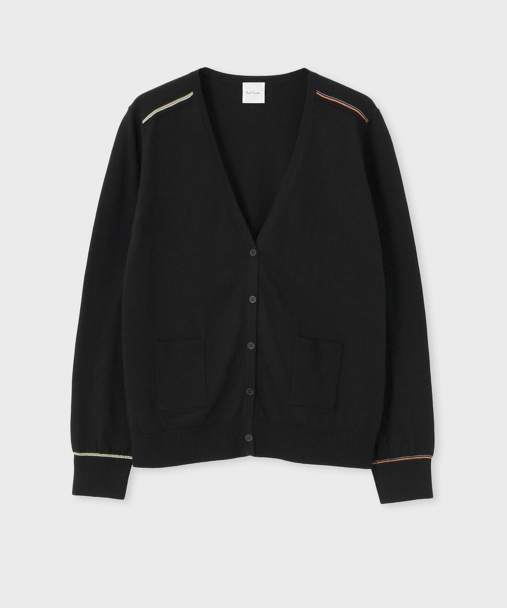 【ポール スミス/Paul Smith】の【洗える】Signature Stripe アイレット カーディガン インテリア・キッズ・メンズ・レディースファッション・服の通販 founy(ファニー) 　ファッション　Fashion　レディースファッション　Fashion for Women　トップス・カットソー　Cut & Sew Tops　カーディガン・羽織り　Layered Style Cardigans　おすすめ　Recommended / Our Picks　アイレット　Eyelet Lace　カーディガン　Cardigan, Knitwear　デニム　Denim, Jeans Material　フェミニン　Feminine, Girly　夏　Summer　S/S・春夏　SS, Spring/Summer, Warm Season　洗える　Machine Washable　A/W・秋冬　Autumn/Winter　ブラック|ID: prp329100004822501 ipo3291000000035059109