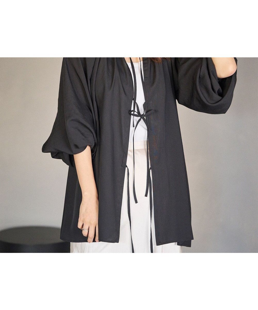 【ハッシュニュアンス/#Newans】の2WAYシアーボレロブラウス インテリア・キッズ・メンズ・レディースファッション・服の通販 founy(ファニー) 　ファッション　Fashion　レディースファッション　Fashion for Women　アウター　Coat / Outerwear Collection　ボレロ・ショート丈ジャケット / ドレス羽織りに　Boleros & Short Jackets　トップス・カットソー　Cut & Sew Tops　シャツ・ブラウス・オフィスカジュアル　Elegant Blouses & Button-Ups　なめらか　Smooth, Silky Texture　シアー　Sheer, See-Through　タンク　Tank Top, Sleeveless Top　タンブラー　Tumbler, Travel Mug　ブロード　Broadcloth, Fine Cotton　リボン　Ribbon, Bow　エレガント 上品　Elegant　夏　Summer　春　Spring　S/S・春夏　SS, Spring/Summer, Warm Season　羽織　Haori, Light Jacket　ブラック|ID: prp329100004822544 ipo3291000000035060901