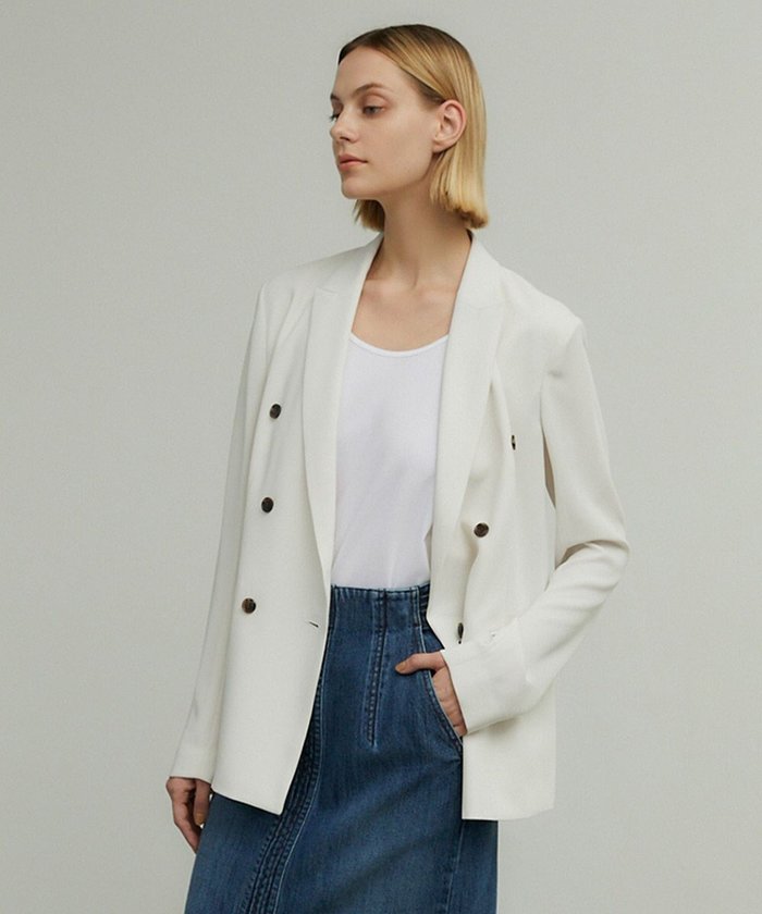 【ベイジ,/BEIGE,】のSAMUEL / シアーバックジャケット インテリア・キッズ・メンズ・レディースファッション・服の通販 founy(ファニー) https://founy.com/ ファッション Fashion レディースファッション Fashion for Women アウター Coat / Outerwear Collection レディースジャケット・軽アウター Jackets エレガント 上品 Elegant キャミソール Camisole, Spaghetti Strap Top シフォン Chiffon, Lightweight Fabric シルク Silk, 100% Silk ジャケット Jacket, Outerwear ジョーゼット Georgette, Semi-Sheer Fabric ダブル Double, Double-Breasted デニム Denim, Jeans Material ドレープ Drape, Draping Fabric ラップ Wrap, Wrap Design ビジネス 仕事 通勤 Business / Work / Commuting 春 Spring |ID: prp329100004822569 ipo3291000000035061492