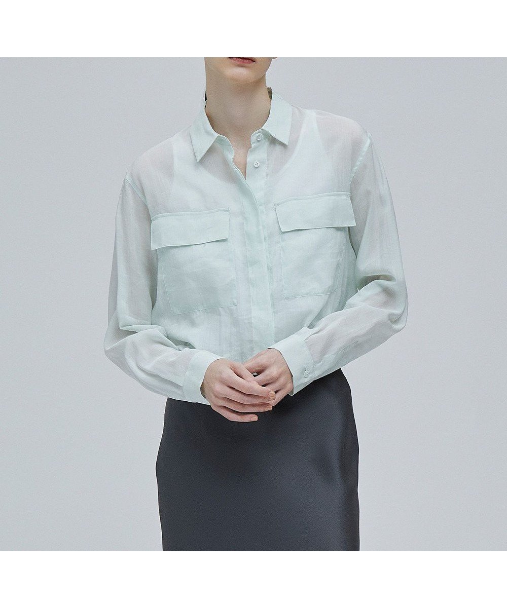 【ベイジ,/BEIGE,】のPAULINE / ドローストリングシアーブラウス インテリア・キッズ・メンズ・レディースファッション・服の通販 founy(ファニー) 　ファッション　Fashion　レディースファッション　Fashion for Women　トップス・カットソー　Cut & Sew Tops　シャツ・ブラウス・オフィスカジュアル　Elegant Blouses & Button-Ups　ショート　Short, Short Length　ドローストリング　Drawstring, Pull Cord　バランス　Balance, Style Balance　フラップ　Flap, Flap Pocket　ブルゾン　Blouson, Bomber Jacket　ポケット　Pocket, Pocket Detail　ロング　Long, Long-Length　エレガント 上品　Elegant　夏　Summer　春　Spring　S/S・春夏　SS, Spring/Summer, Warm Season　羽織　Haori, Light Jacket　Mint|ID: prp329100004822574 ipo3291000000035061559