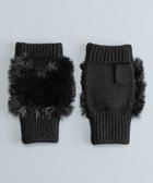 【オルクベット/ORuKuBET】のフェイクファー付きフィンガーレスニットグローブ(WOMEN) ブラック|ID: prp329100004822595 ipo3291000000035583913