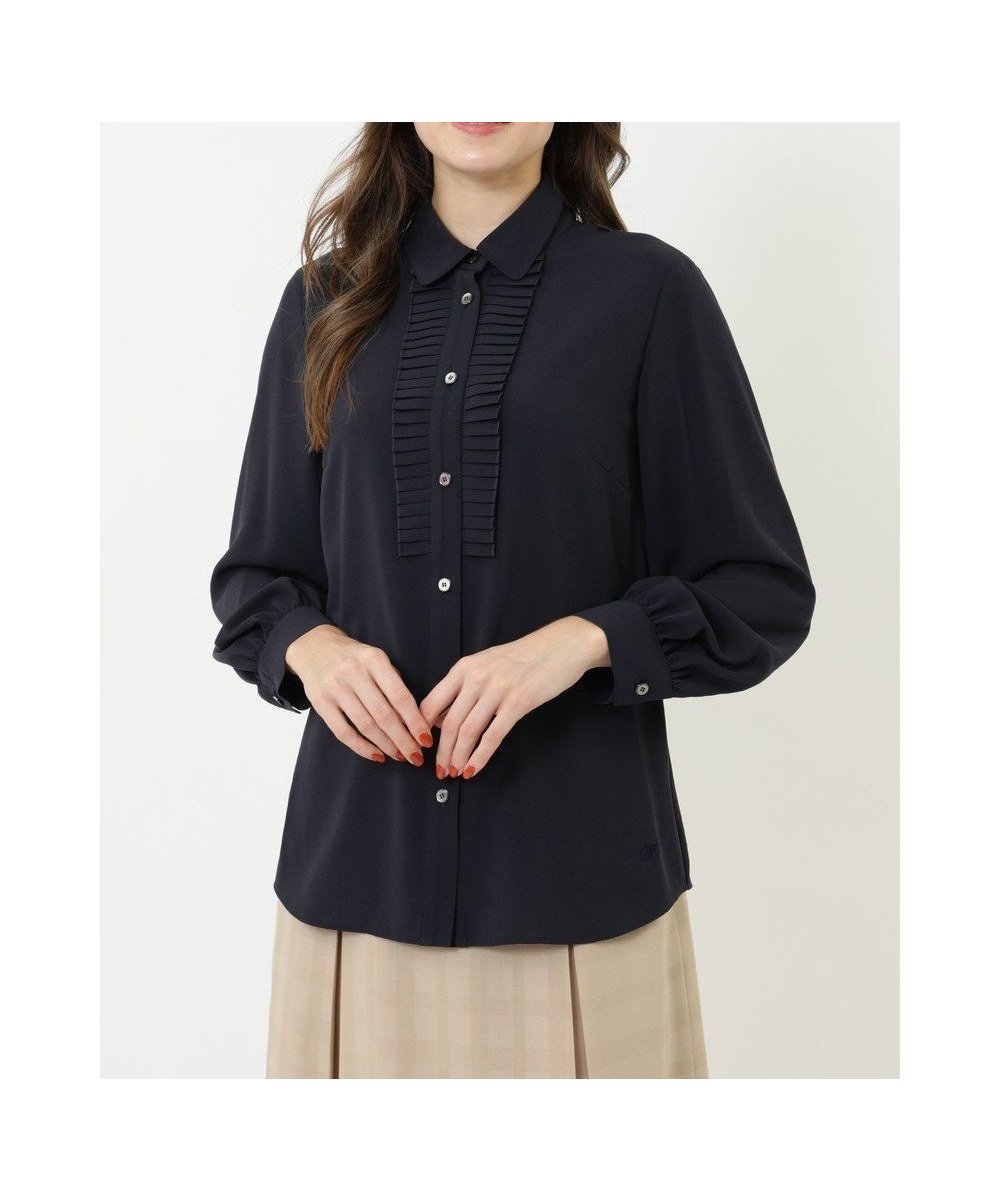 【ダックス/DAKS】のセラテリーライトブラウス インテリア・キッズ・メンズ・レディースファッション・服の通販 founy(ファニー) 　ファッション　Fashion　レディースファッション　Fashion for Women　トップス・カットソー　Cut & Sew Tops　シャツ・ブラウス・オフィスカジュアル　Elegant Blouses & Button-Ups　インナー　Innerwear　コンパクト　Compact, Small Size　ストレッチ　Stretch, Stretchy Fabric　プリーツ　Pleats, Pleated　ベーシック　Basic, Essential　リラックス　Relax, Relaxed Fit　ワイド　Wide, Wide Fit　夏　Summer　S/S・春夏　SS, Spring/Summer, Warm Season　A/W・秋冬　Autumn/Winter　ネイビー|ID: prp329100004822694 ipo3291000000035063116