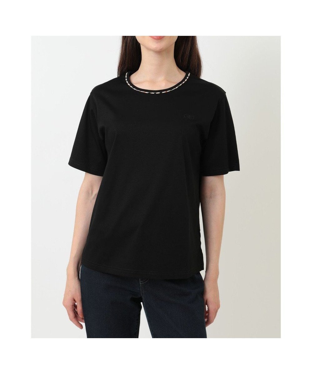 【ダックス/DAKS】のクールローレル丸首カットソー 人気、トレンドファッション・服の通販 founy(ファニー) 　ファッション　Fashion　レディースファッション　Fashion for Women　トップス・カットソー　Cut & Sew Tops　シャツ・ブラウス・オフィスカジュアル　Elegant Blouses & Button-Ups　ロングTシャツ・Tシャツ　Longline T-Shirts & Tees　カットソー・ベーシックTシャツ　Cut-and-Sewn Tops / Stretch Tees & Basics　インナー　Innerwear　カットソー　Cut and Sewn Top　シルク　Silk, 100% Silk　シンプル　Simple, Minimal　チェック　Check, Plaid, Tartan　夏　Summer　定番　Standard, Basic Item　S/S・春夏　SS, Spring/Summer, Warm Season　A/W・秋冬　Autumn/Winter　 other-1|ID: prp329100004822701 ipo3291000000035063279