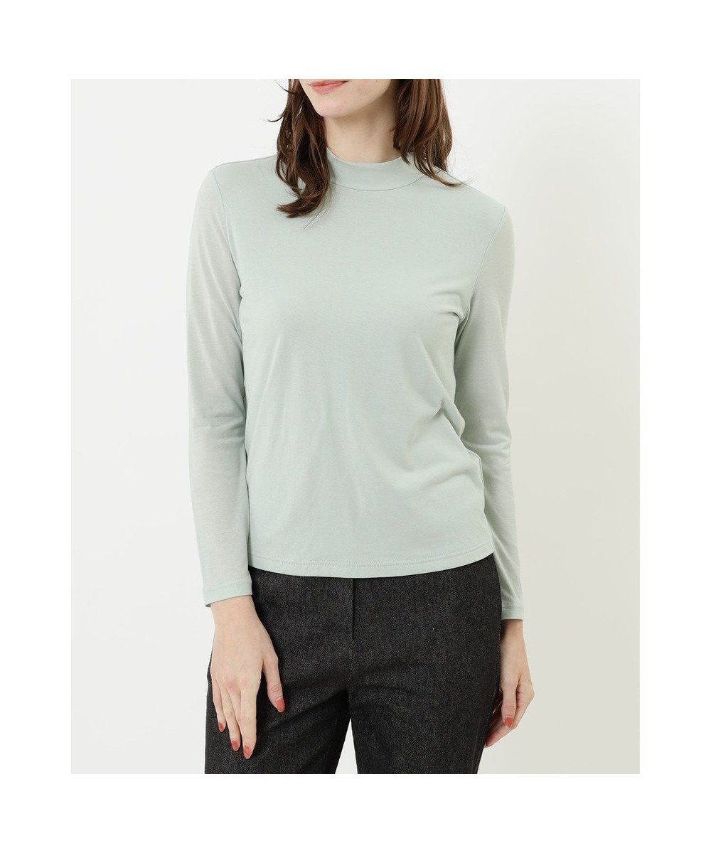 【ダックス/DAKS】のコットン天竺スタンドカラーカットソー インテリア・キッズ・メンズ・レディースファッション・服の通販 founy(ファニー) 　ファッション　Fashion　レディースファッション　Fashion for Women　トップス・カットソー　Cut & Sew Tops　シャツ・ブラウス・オフィスカジュアル　Elegant Blouses & Button-Ups　ロングTシャツ・Tシャツ　Longline T-Shirts & Tees　カットソー・ベーシックTシャツ　Cut-and-Sewn Tops / Stretch Tees & Basics　カットソー　Cut and Sewn Top　シンプル　Simple, Minimal　スタンド　Stand Collar, Upright Stand　ストレッチ　Stretch, Stretchy Fabric　夏　Summer　春　Spring　S/S・春夏　SS, Spring/Summer, Warm Season　A/W・秋冬　Autumn/Winter　ライトグリーン|ID: prp329100004822703 ipo3291000000035063316