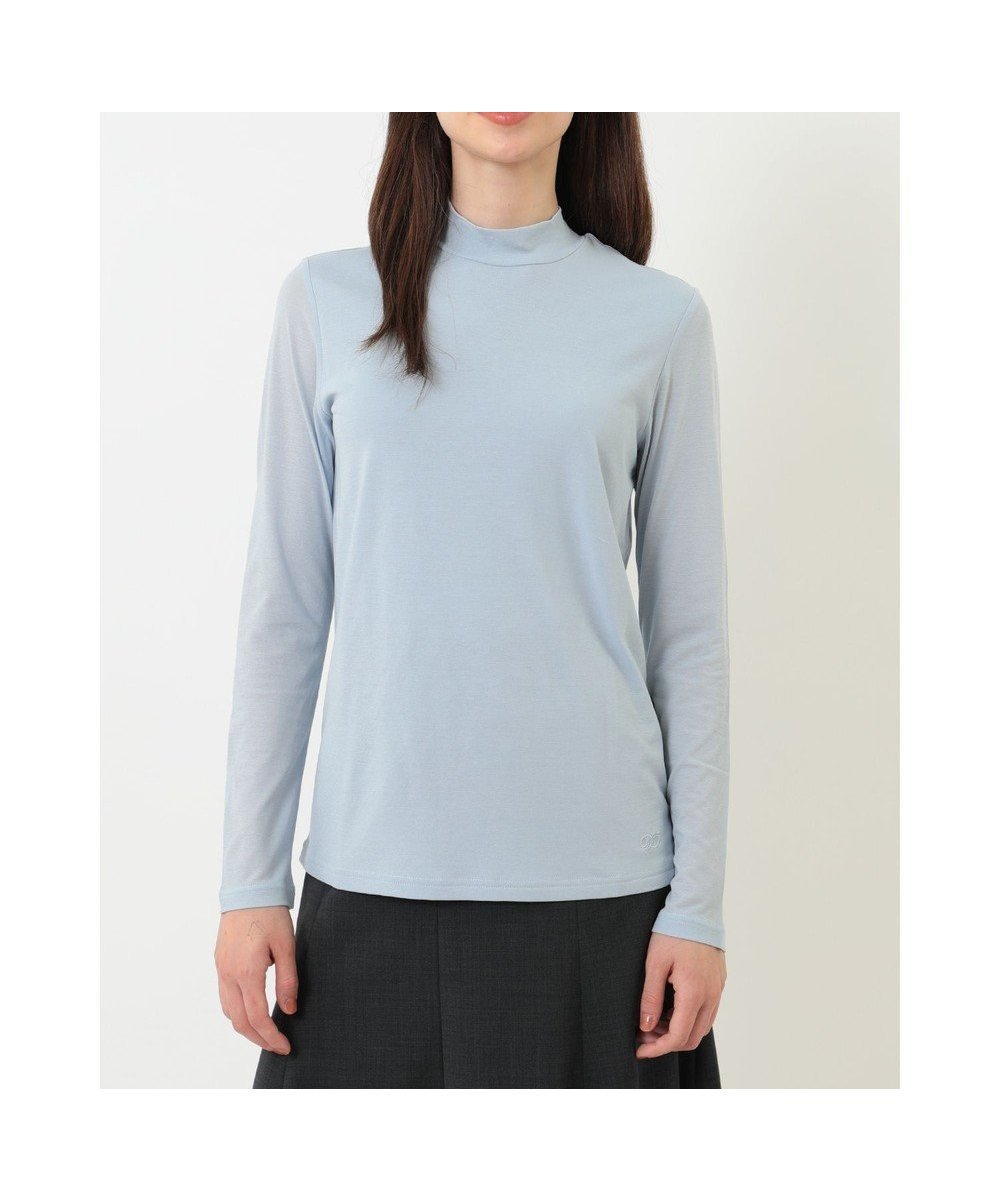 【ダックス/DAKS】のコットン天竺スタンドカラーカットソー インテリア・キッズ・メンズ・レディースファッション・服の通販 founy(ファニー) 　ファッション　Fashion　レディースファッション　Fashion for Women　トップス・カットソー　Cut & Sew Tops　シャツ・ブラウス・オフィスカジュアル　Elegant Blouses & Button-Ups　ロングTシャツ・Tシャツ　Longline T-Shirts & Tees　カットソー・ベーシックTシャツ　Cut-and-Sewn Tops / Stretch Tees & Basics　カットソー　Cut and Sewn Top　シンプル　Simple, Minimal　スタンド　Stand Collar, Upright Stand　ストレッチ　Stretch, Stretchy Fabric　夏　Summer　春　Spring　S/S・春夏　SS, Spring/Summer, Warm Season　A/W・秋冬　Autumn/Winter　サックス|ID: prp329100004822703 ipo3291000000035063318