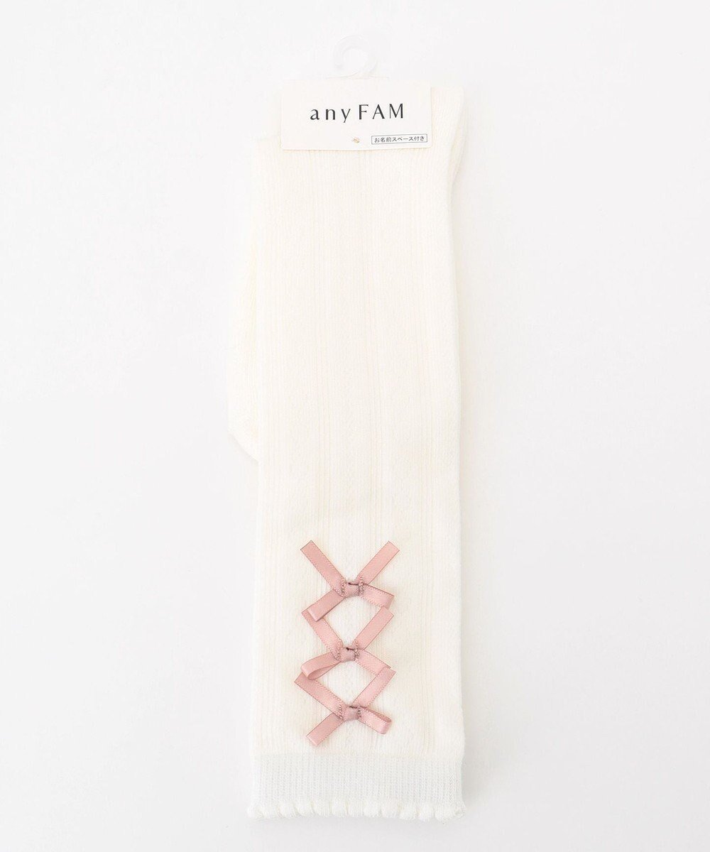 【エニィ/ANY / KIDS】のサイドリボン ハイソックス インテリア・キッズ・メンズ・レディースファッション・服の通販 founy(ファニー) 　ファッション　Fashion　キッズファッション　Fashion for Kids　おすすめ　Recommended / Our Picks　ガーリー　Girly, Feminine Style　スマホ　Smartphone, Mobile Device　ソックス　Socks, Hosiery　リボン　Ribbon, Bow　ワンポイント　One Point, Statement Accent　人気　Popular, Best Seller　再入荷　Restock / Back in Stock　オフホワイト|ID: prp329100004824231 ipo3291000000035083908