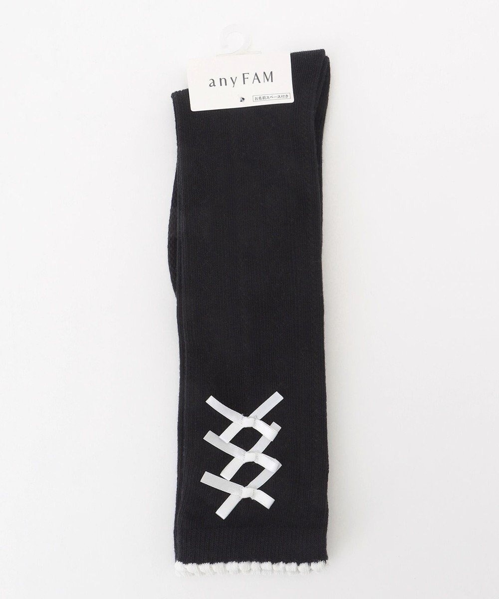 【エニィ/ANY / KIDS】のサイドリボン ハイソックス インテリア・キッズ・メンズ・レディースファッション・服の通販 founy(ファニー) 　ファッション　Fashion　キッズファッション　Fashion for Kids　おすすめ　Recommended / Our Picks　ガーリー　Girly, Feminine Style　スマホ　Smartphone, Mobile Device　ソックス　Socks, Hosiery　リボン　Ribbon, Bow　ワンポイント　One Point, Statement Accent　人気　Popular, Best Seller　再入荷　Restock / Back in Stock　ブラック|ID: prp329100004824231 ipo3291000000035083909