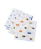 【ミキハウスホットビスケッツ/MIKI HOUSE HOT BISCUITS / KIDS】のガーゼハンカチ2枚組セット 白×ブルー|ID: prp329100004824235 ipo3291000000035083926