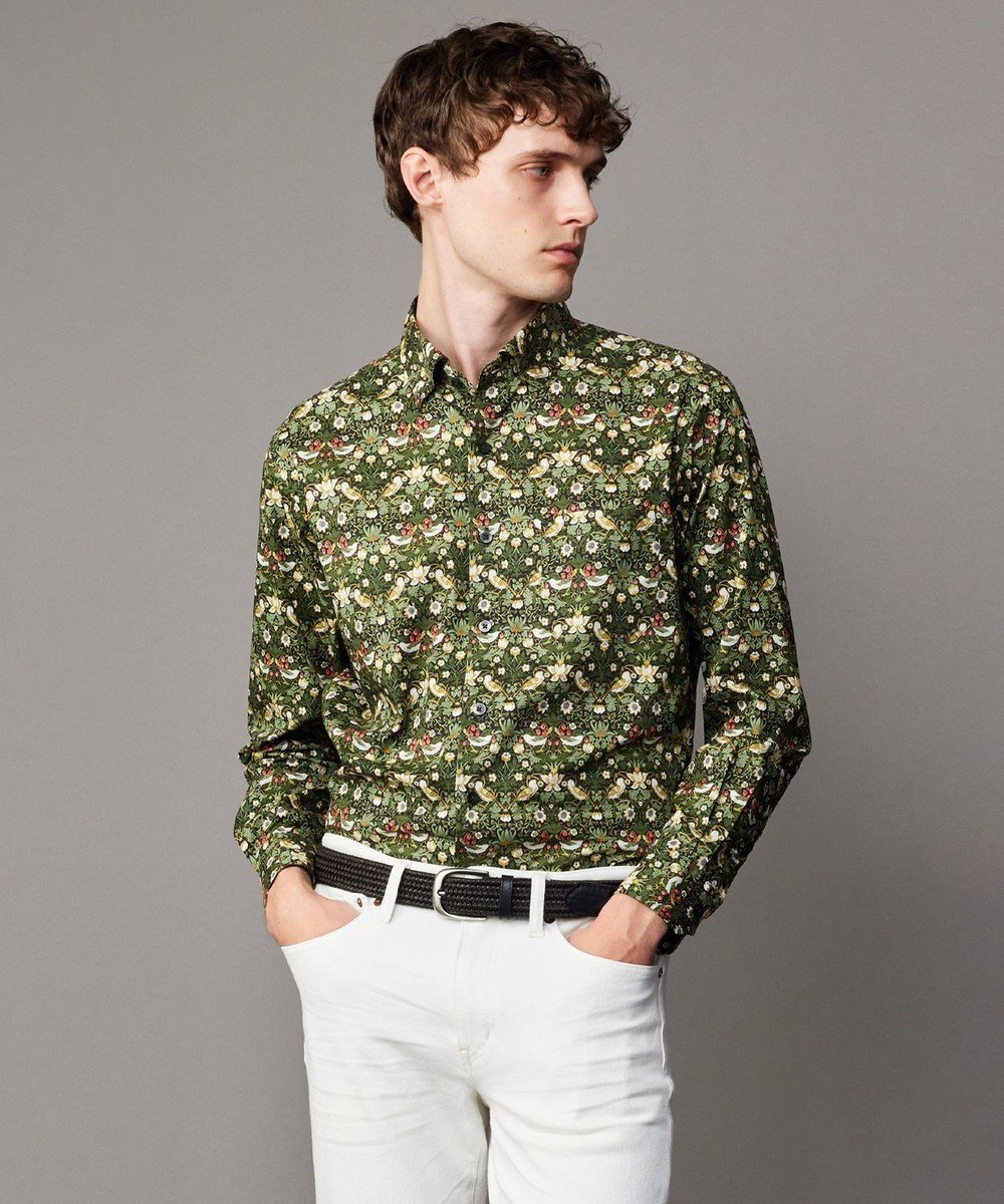 【ジョセフ アブード/JOSEPH ABBOUD / MEN】の【洗える】リバティプリント シャツ インテリア・キッズ・メンズ・レディースファッション・服の通販 founy(ファニー) 　ファッション　Fashion　メンズファッション　Fashion for Men　トップス・カットソー　Cut & Sew Tops　メンズシャツ　Shirts　シルク　Silk, 100% Silk　シンプル　Simple, Minimal　ドレープ　Drape, Draping Fabric　モチーフ　Motif, Design Theme　洗える　Machine Washable　A/W・秋冬　Autumn/Winter　カーキ系5|ID: prp329100004824243 ipo3291000000035083951
