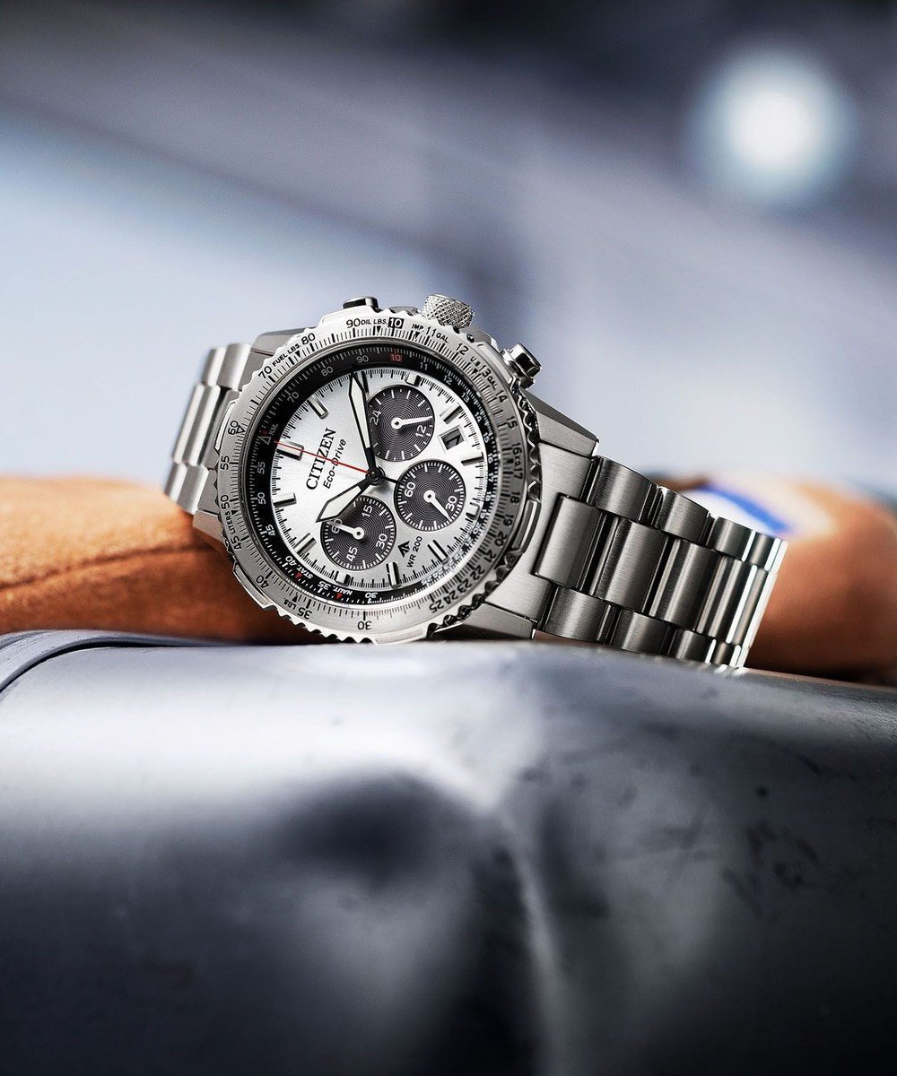 【シチズン/CITIZEN / MEN】の【電池交換不要 クロノグラフ】航空計算尺機能搭載ウオッチ 人気、トレンドファッション・服の通販 founy(ファニー) 　ファッション　Fashion　メンズファッション　Fashion for Men　腕時計　Wristwatch　ガラス　Glass, Glassware　コンパクト　Compact, Small Size　コーティング　Coating, Coated Finish　時計　Watch, Wristwatch　メタリック　Metallic, Shiny Finish　ラグジュアリー　Luxury, Elegant　 other-1|ID: prp329100004824924 ipo3291000000035093600