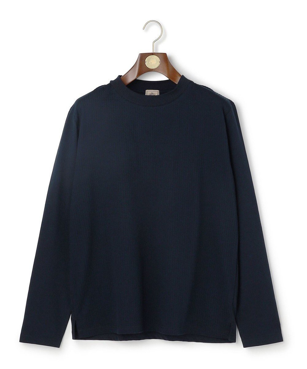 【ジェイ プレス/J.PRESS / MEN】の【WEB・一部店舗限定】サッカーロングスリーブ Tシャツ インテリア・キッズ・メンズ・レディースファッション・服の通販 founy(ファニー) 　ファッション　Fashion　メンズファッション　Fashion for Men　トップス・カットソー　Cut & Sew Tops　メンズシャツ　Shirts　カットソー　Cut and Sewn Top　シンプル　Simple, Minimal　フィット　Fit, Slim Fit　プレーン　Plain, Simple　レギュラー　Regular, Standard Fit　A/W・秋冬　Autumn/Winter　ネイビー系|ID: prp329100004825635 ipo3291000000035106456