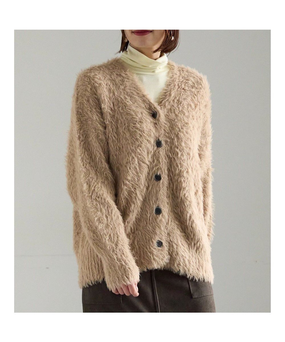 【テチチ/Te chichi】のシャギーVネックカーディガン インテリア・キッズ・メンズ・レディースファッション・服の通販 founy(ファニー) 　ファッション　Fashion　レディースファッション　Fashion for Women　トップス・カットソー　Cut & Sew Tops　ニット　Knit Tops & Sweaters　カーディガン・羽織り　Layered Style Cardigans　Vネックトップス　V-Neck Tops / V-Cut Neckline Shirts　カーディガン　Cardigan, Knitwear　シンプル　Simple, Minimal　セーター　Sweater, Knitwear　デニム　Denim, Jeans Material　ワイド　Wide, Wide Fit　夏　Summer　S/S・春夏　SS, Spring/Summer, Warm Season　A/W・秋冬　Autumn/Winter　キャメル|ID: prp329100004825657 ipo3291000000035106547