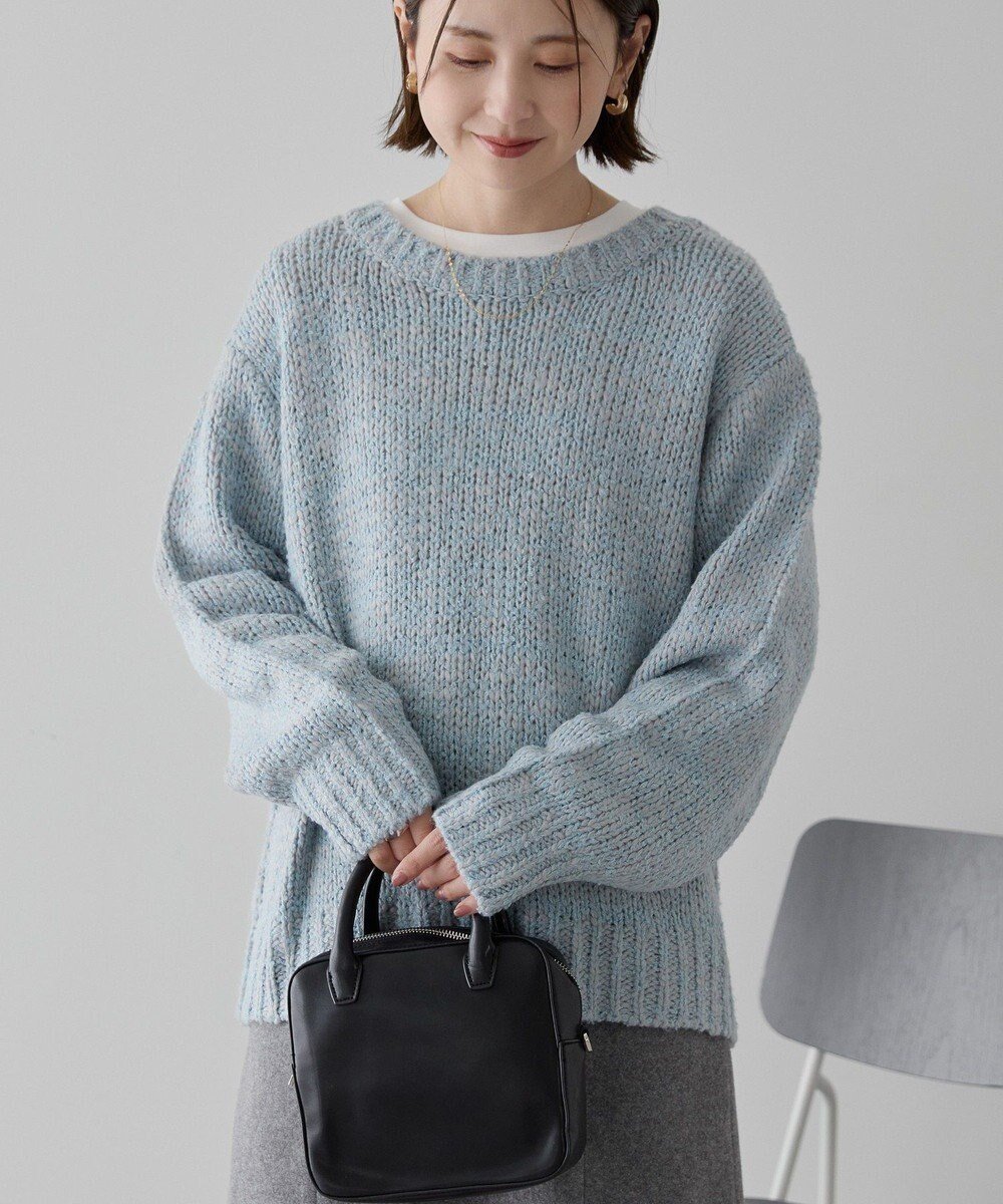 【アメリカンホリック/AMERICAN HOLIC】のメランジルーズニットプルオーバー インテリア・キッズ・メンズ・レディースファッション・服の通販 founy(ファニー) 　ファッション　Fashion　レディースファッション　Fashion for Women　トップス・カットソー　Cut & Sew Tops　ニット　Knit Tops & Sweaters　カジュアルプルオーバー・ニットトップス　Pullovers & Knit Tops / Casual Pullovers　アメリカン　American Style　スタイリッシュ　Stylish, Fashionable　セーター　Sweater, Knitwear　フェミニン　Feminine, Girly　ヘムライン　Hemline, Bottom Cut　ポケット　Pocket, Pocket Detail　ミックス　Mix, Mixed Style　A/W・秋冬　Autumn/Winter　おすすめ　Recommended / Our Picks　Blue|ID: prp329100004825661 ipo3291000000035543312