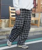 【ウィゴー/WEGO / MEN】の【ウエストゴム/MLサイズ展開】イージーワイドカーゴスラックス ブラックチェック1|ID: prp329100004826407 ipo3291000000035116766