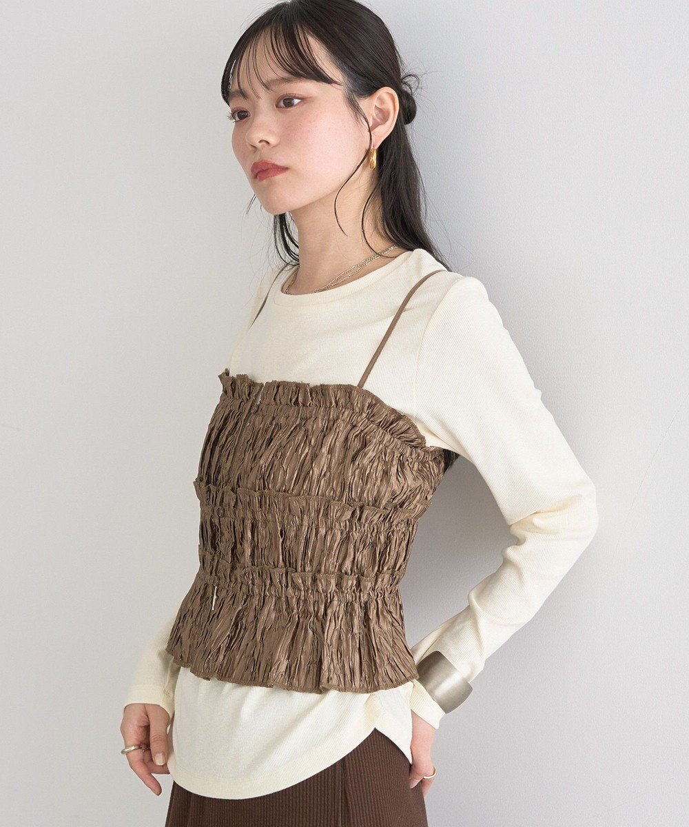 【アースミュージックアンドエコロジー/earth music&ecology】のサイドギャザープルオーバー インテリア・キッズ・メンズ・レディースファッション・服の通販 founy(ファニー) 　ファッション　Fashion　レディースファッション　Fashion for Women　トップス・カットソー　Cut & Sew Tops　シャツ・ブラウス・オフィスカジュアル　Elegant Blouses & Button-Ups　ロングTシャツ・Tシャツ　Longline T-Shirts & Tees　カジュアルプルオーバー・ニットトップス　Pullovers & Knit Tops / Casual Pullovers　カットソー・ベーシックTシャツ　Cut-and-Sewn Tops / Stretch Tees & Basics　カットソー　Cut and Sewn Top　ギャザー　Gathered, Ruffled　テレコ　Ribbed, Rib Stitch　フィット　Fit, Slim Fit　ポケット　Pocket, Pocket Detail　A/W・秋冬　Autumn/Winter　長袖　Long Sleeve, Full Sleeve　Ivory|ID: prp329100004826416 ipo3291000000035116793