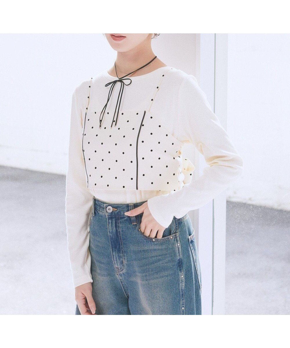 【アースミュージックアンドエコロジー/earth music&ecology】の2WAYドットリボンビスチェ 人気、トレンドファッション・服の通販 founy(ファニー) 　ファッション　Fashion　レディースファッション　Fashion for Women　アウター　Coat / Outerwear Collection　トップス・カットソー　Cut & Sew Tops　ベスト&ジレ / 重ね着スタイル　Vests & Gilets　ビスチェ　Bustiers & Corset Tops / Layered Bustier Style　クラシック　Classic, Timeless Style　シャーリング　Shirring, Ruched　シンプル　Simple, Minimal　トレンド　Trend, Trending Now　ドット　Polka Dot, Dot Pattern　ビスチェ　Bustier, Corset Top　ベスト　Vest, Waistcoat　ポケット　Pocket, Pocket Detail　ラップ　Wrap, Wrap Design　リボン　Ribbon, Bow　A/W・秋冬　Autumn/Winter　おすすめ　Recommended / Our Picks　エレガント 上品　Elegant　 other-1|ID: prp329100004826420 ipo3291000000035116809