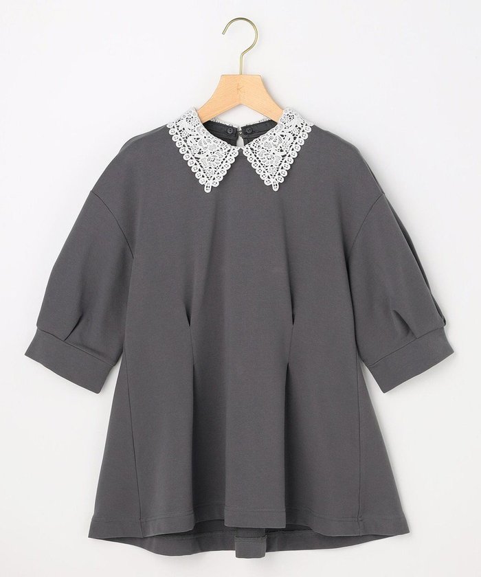 【組曲/KUMIKYOKU】の【先行予約・2WAY】レース襟フレンチテリーフレア カットソー インテリア・キッズ・メンズ・レディースファッション・服の通販 founy(ファニー) https://founy.com/ ファッション Fashion レディースファッション Fashion for Women トップス・カットソー Cut & Sew Tops シャツ・ブラウス・オフィスカジュアル Elegant Blouses & Button-Ups ロングTシャツ・Tシャツ Longline T-Shirts & Tees カットソー・ベーシックTシャツ Cut-and-Sewn Tops / Stretch Tees & Basics 春 Spring カットソー Cut and Sewn Top シンプル Simple, Minimal スタンド Stand Collar, Upright Stand ストレッチ Stretch, Stretchy Fabric スリーブ Sleeve, Long Sleeve / Short Sleeve パール Pearl, Pearl Accent フェミニン Feminine, Girly フレア Flare, Flared レース Lace, Lace Fabric S/S・春夏 SS, Spring/Summer, Warm Season 夏 Summer |ID: prp329100004826421 ipo3291000000035116812