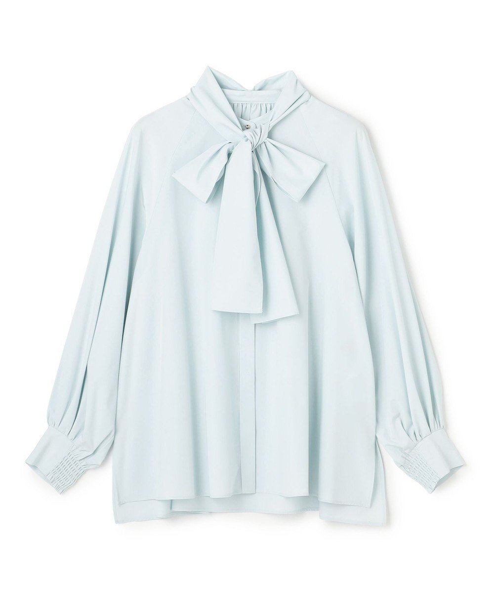 【アンフィーロ 自由区/UNFILO】の【取り外し可能なボウタイ付き】2WAY ボウタイブラウス インテリア・キッズ・メンズ・レディースファッション・服の通販 founy(ファニー) 　ファッション　Fashion　レディースファッション　Fashion for Women　トップス・カットソー　Cut & Sew Tops　シャツ・ブラウス・オフィスカジュアル　Elegant Blouses & Button-Ups　オケージョン　Occasion Wear　春　Spring　カフス　Cuff Design　吸水　Absorbent, Quick-Dry　シャーリング　Shirring, Ruched　スリット　Slit, Slit Detail　ドレープ　Drape, Draping Fabric　楽ちん　Easy Fit, Comfortable　S/S・春夏　SS, Spring/Summer, Warm Season　おすすめ　Recommended / Our Picks　夏　Summer　ミントブルー|ID: prp329100004826427 ipo3291000000035116835