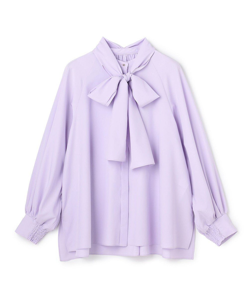 【アンフィーロ 自由区/UNFILO】の【取り外し可能なボウタイ付き】2WAY ボウタイブラウス インテリア・キッズ・メンズ・レディースファッション・服の通販 founy(ファニー) 　ファッション　Fashion　レディースファッション　Fashion for Women　トップス・カットソー　Cut & Sew Tops　シャツ・ブラウス・オフィスカジュアル　Elegant Blouses & Button-Ups　オケージョン　Occasion Wear　春　Spring　カフス　Cuff Design　吸水　Absorbent, Quick-Dry　シャーリング　Shirring, Ruched　スリット　Slit, Slit Detail　ドレープ　Drape, Draping Fabric　楽ちん　Easy Fit, Comfortable　S/S・春夏　SS, Spring/Summer, Warm Season　おすすめ　Recommended / Our Picks　夏　Summer　ラベンダー|ID: prp329100004826427 ipo3291000000035116836