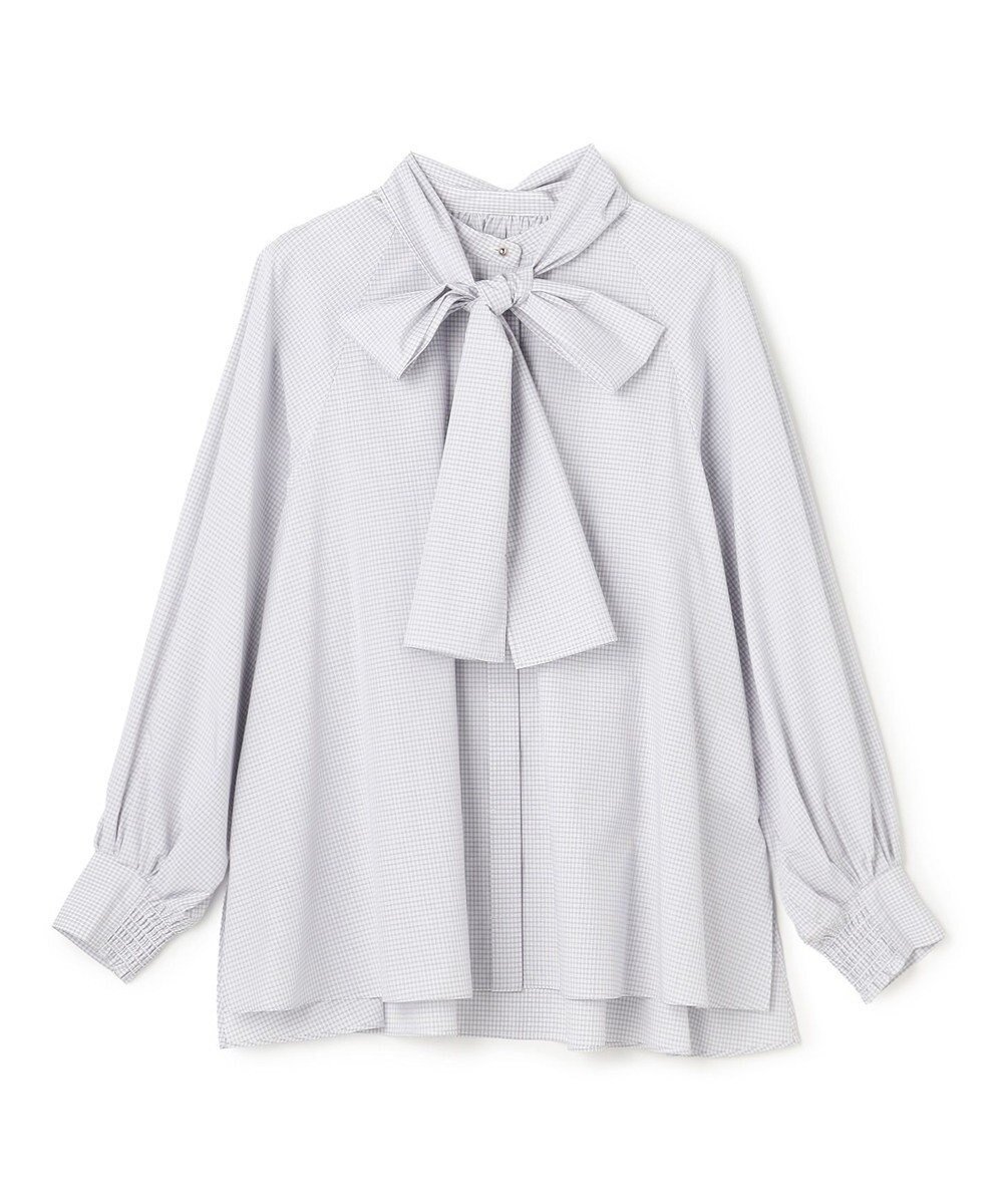 【アンフィーロ 自由区/UNFILO】の【取り外し可能なボウタイ付き】2WAY ボウタイブラウス インテリア・キッズ・メンズ・レディースファッション・服の通販 founy(ファニー) 　ファッション　Fashion　レディースファッション　Fashion for Women　トップス・カットソー　Cut & Sew Tops　シャツ・ブラウス・オフィスカジュアル　Elegant Blouses & Button-Ups　オケージョン　Occasion Wear　春　Spring　カフス　Cuff Design　吸水　Absorbent, Quick-Dry　シャーリング　Shirring, Ruched　スリット　Slit, Slit Detail　ドレープ　Drape, Draping Fabric　楽ちん　Easy Fit, Comfortable　S/S・春夏　SS, Spring/Summer, Warm Season　おすすめ　Recommended / Our Picks　夏　Summer　グラフチェック|ID: prp329100004826427 ipo3291000000035116837