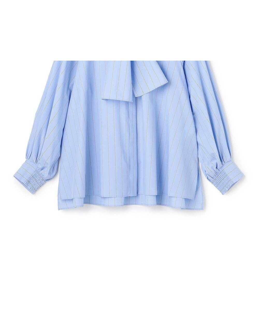 【アンフィーロ 自由区/UNFILO】の【取り外し可能なボウタイ付き】2WAY ボウタイブラウス インテリア・キッズ・メンズ・レディースファッション・服の通販 founy(ファニー) 　ファッション　Fashion　レディースファッション　Fashion for Women　トップス・カットソー　Cut & Sew Tops　シャツ・ブラウス・オフィスカジュアル　Elegant Blouses & Button-Ups　オケージョン　Occasion Wear　春　Spring　カフス　Cuff Design　吸水　Absorbent, Quick-Dry　シャーリング　Shirring, Ruched　スリット　Slit, Slit Detail　ドレープ　Drape, Draping Fabric　楽ちん　Easy Fit, Comfortable　S/S・春夏　SS, Spring/Summer, Warm Season　おすすめ　Recommended / Our Picks　夏　Summer　ブルーストライプ|ID: prp329100004826427 ipo3291000000035116838