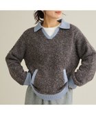 【クラフトスタンダードブティック/CRAFT STANDARD BOUTIQUE】の配色Vネックニットプルオーバー Charcoal Gray|ID: prp329100004826428 ipo3291000000035116840