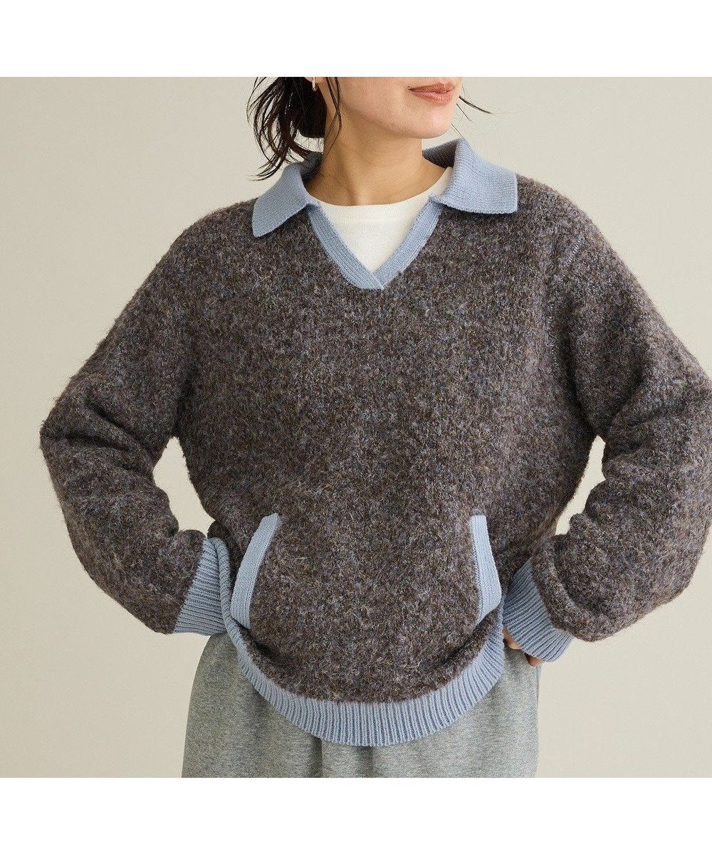 【クラフトスタンダードブティック/CRAFT STANDARD BOUTIQUE】の配色Vネックニットプルオーバー 人気、トレンドファッション・服の通販 founy(ファニー) ファッション Fashion レディースファッション Fashion for Women トップス・カットソー Cut & Sew Tops ニット Knit Tops & Sweaters カジュアルプルオーバー・ニットトップス Pullovers & Knit Tops / Casual Pullovers Vネックトップス V-Neck Tops / V-Cut Neckline Shirts ジャケット Jacket, Outerwear セーター Sweater, Knitwear デコルテ Décolleté, Neckline デニム Denim, Jeans Material ポケット Pocket, Pocket Detail ロング Long, Long-Length エレガント 上品 Elegant A/W・秋冬 Autumn/Winter other-1|ID: prp329100004826428 ipo3291000000035548899