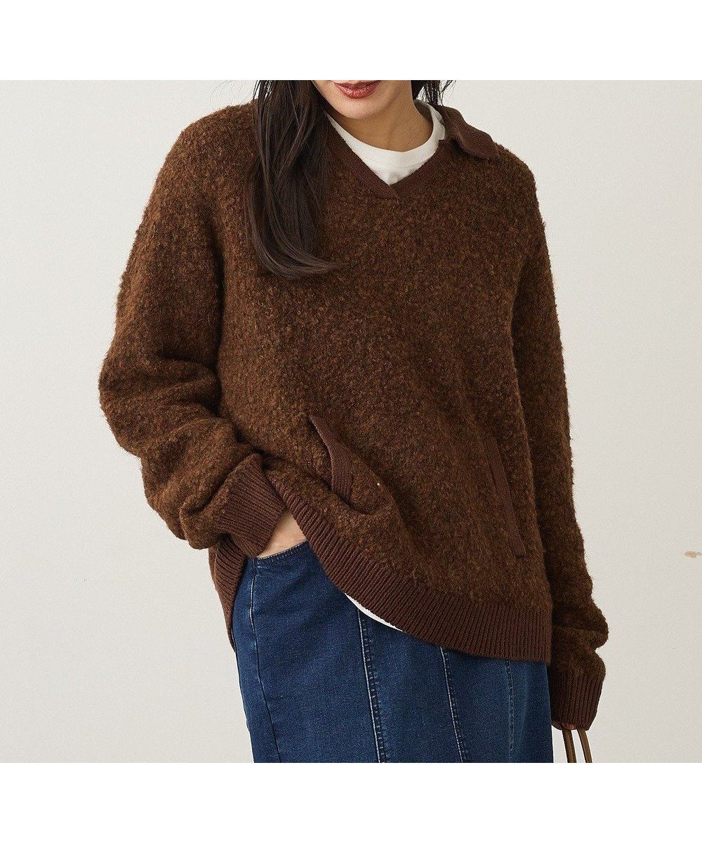 【クラフトスタンダードブティック/CRAFT STANDARD BOUTIQUE】の配色Vネックニットプルオーバー インテリア・キッズ・メンズ・レディースファッション・服の通販 founy(ファニー) ファッション Fashion レディースファッション Fashion for Women トップス・カットソー Cut & Sew Tops ニット Knit Tops & Sweaters カジュアルプルオーバー・ニットトップス Pullovers & Knit Tops / Casual Pullovers Vネックトップス V-Neck Tops / V-Cut Neckline Shirts ジャケット Jacket, Outerwear セーター Sweater, Knitwear デコルテ Décolleté, Neckline デニム Denim, Jeans Material ポケット Pocket, Pocket Detail ロング Long, Long-Length エレガント 上品 Elegant A/W・秋冬 Autumn/Winter Brown|ID: prp329100004826428 ipo3291000000035548901