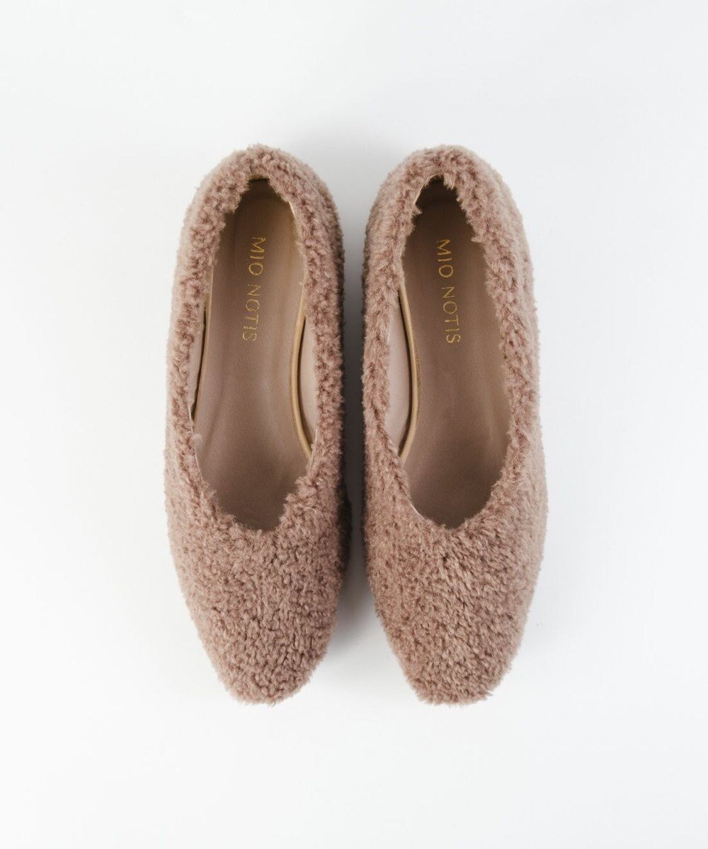 【ボントレ/BONTRE】の【MIONOTIS/ミオノティス】ファーフラットパンプス/40411 インテリア・キッズ・メンズ・レディースファッション・服の通販 founy(ファニー) 　ファッション　Fashion　レディースファッション　Fashion for Women　シューズ　Shoes, Footwear　ソックス　Socks, Hosiery　フラット　Flat, Flat Shoes　A/W・秋冬　Autumn/Winter　トープ|ID: prp329100004826429 ipo3291000000035116847