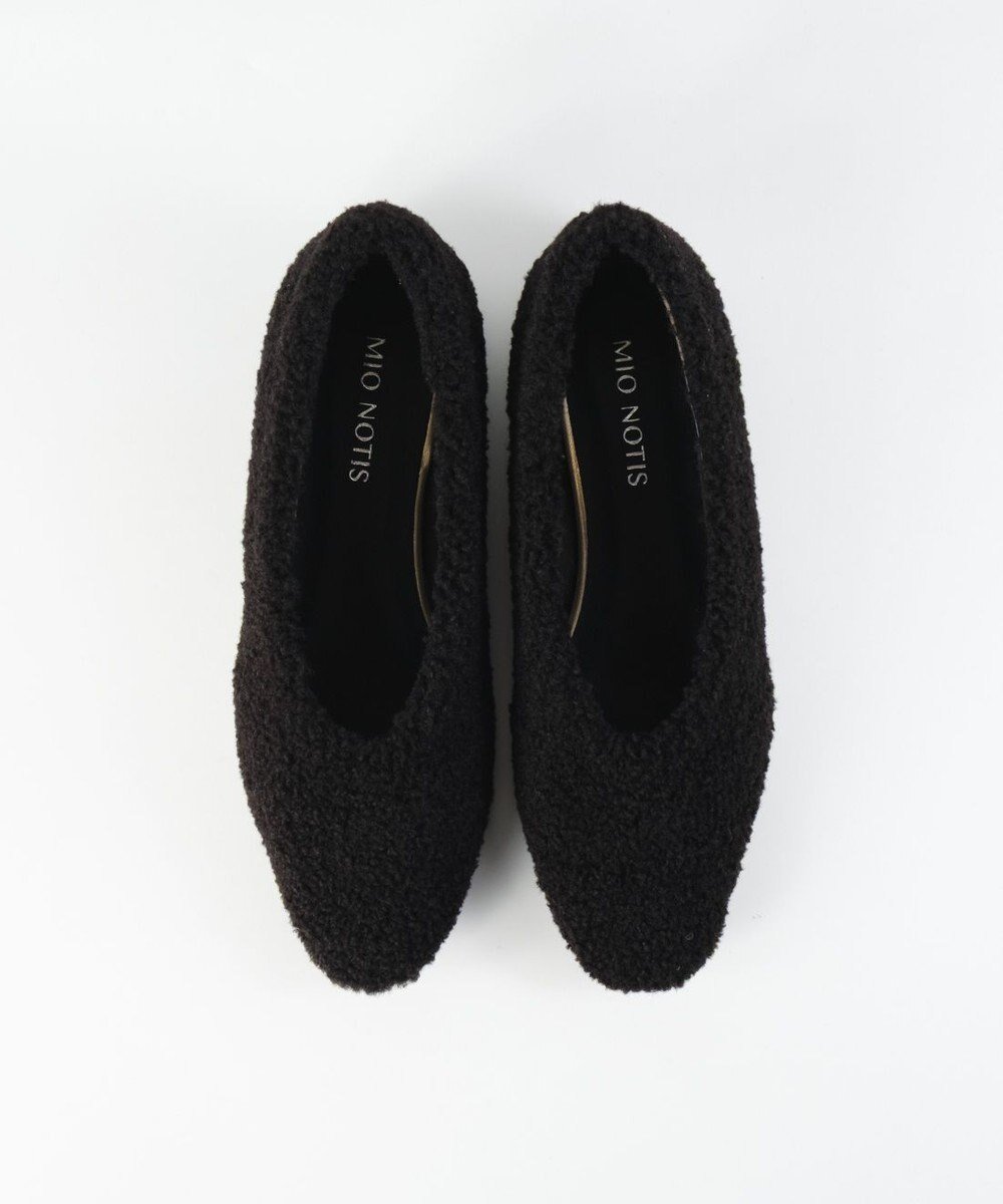 【ボントレ/BONTRE】の【MIONOTIS/ミオノティス】ファーフラットパンプス/40411 インテリア・キッズ・メンズ・レディースファッション・服の通販 founy(ファニー) 　ファッション　Fashion　レディースファッション　Fashion for Women　シューズ　Shoes, Footwear　ソックス　Socks, Hosiery　フラット　Flat, Flat Shoes　A/W・秋冬　Autumn/Winter　ブラック|ID: prp329100004826429 ipo3291000000035735835