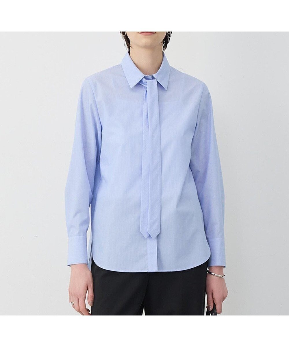 【アイシービー/iCB】の【先行予約・2WAY】 クリーンブロード タイ付きシャツ インテリア・キッズ・メンズ・レディースファッション・服の通販 founy(ファニー) 　ファッション　Fashion　レディースファッション　Fashion for Women　トップス・カットソー　Cut & Sew Tops　シャツ・ブラウス・オフィスカジュアル　Elegant Blouses & Button-Ups　春　Spring　今季　This Season, Current Season　ストライプ　Stripe, Striped Pattern　デニム　Denim, Jeans Material　ブロード　Broadcloth, Fine Cotton　ベーシック　Basic, Essential　S/S・春夏　SS, Spring/Summer, Warm Season　夏　Summer　エレガント 上品　Elegant　ビジネス 仕事 通勤　Business / Work / Commuting　2026年　2026　ブルーストライプ|ID: prp329100004826434 ipo3291000000035116867