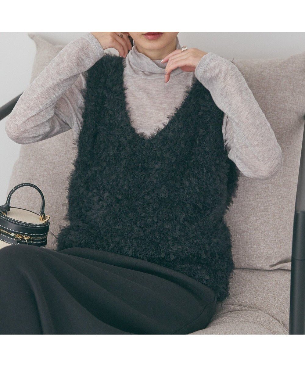 【アメリカンホリック/AMERICAN HOLIC】のテープヤーンニットベスト インテリア・キッズ・メンズ・レディースファッション・服の通販 founy(ファニー) 　ファッション　Fashion　レディースファッション　Fashion for Women　アウター　Coat / Outerwear Collection　トップス・カットソー　Cut & Sew Tops　ニット　Knit Tops & Sweaters　ベスト&ジレ / 重ね着スタイル　Vests & Gilets　おすすめ　Recommended / Our Picks　アクセサリー　Fashion Accessories　インナー　Innerwear　エアリー　Airy Texture　コンパクト　Compact, Small Size　ベスト　Vest, Waistcoat　ポケット　Pocket, Pocket Detail　A/W・秋冬　Autumn/Winter　Black|ID: prp329100004826435 ipo3291000000035703778