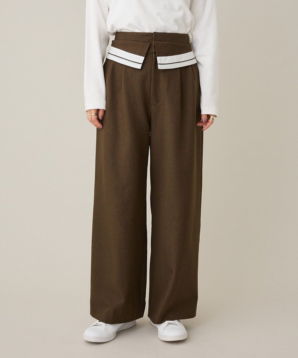 【クラフトスタンダードブティック/CRAFT STANDARD BOUTIQUE】のウエスト折り返しスラックス 人気、トレンドファッション・服の通販 founy(ファニー) 　ファッション　Fashion　レディースファッション　Fashion for Women　パンツ　Pants & Trousers　ストレート　Straight, Straight Cut　スニーカー　Sneakers, Trainers　スラックス　Slacks, Dress Pants　ダウン　Down, Puffer　定番　Standard, Basic Item　バランス　Balance, Style Balance　ボトム　Bottoms, Lower Wear　ポケット　Pocket, Pocket Detail　リラックス　Relax, Relaxed Fit　ワイド　Wide, Wide Fit　冬　Winter / This Winter　A/W・秋冬　Autumn/Winter　 other-1|ID: prp329100004826441 ipo3291000000035736291