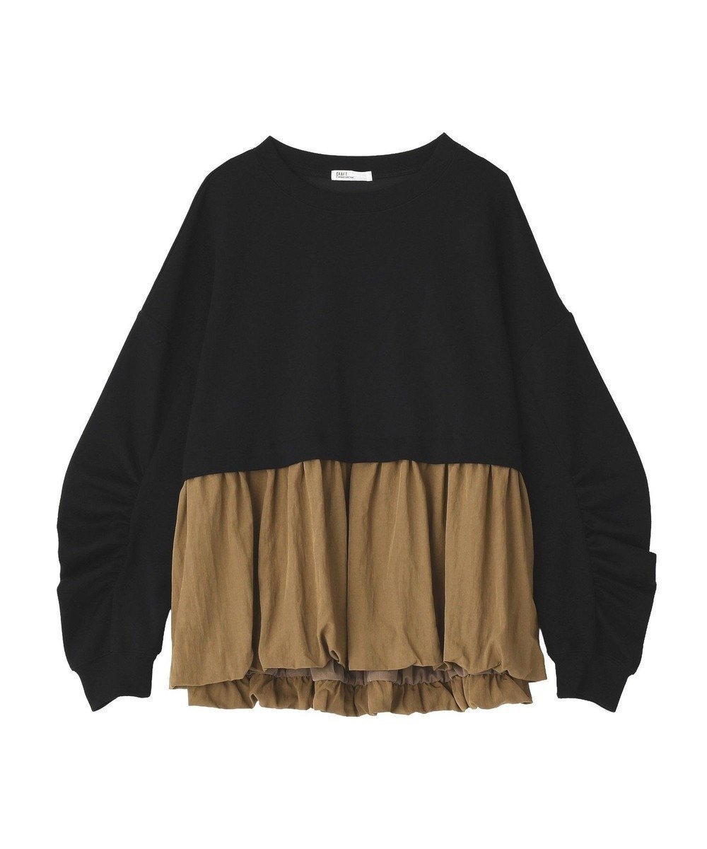 【クラフトスタンダードブティック/CRAFT STANDARD BOUTIQUE】のバルーンヘムプルオーバー インテリア・キッズ・メンズ・レディースファッション・服の通販 founy(ファニー) 　ファッション　Fashion　レディースファッション　Fashion for Women　トップス・カットソー　Cut & Sew Tops　シャツ・ブラウス・オフィスカジュアル　Elegant Blouses & Button-Ups　ロングTシャツ・Tシャツ　Longline T-Shirts & Tees　カジュアルプルオーバー・ニットトップス　Pullovers & Knit Tops / Casual Pullovers　カットソー・ベーシックTシャツ　Cut-and-Sewn Tops / Stretch Tees & Basics　カットソー　Cut and Sewn Top　ギャザー　Gathered, Ruffled　バランス　Balance, Style Balance　ポケット　Pocket, Pocket Detail　ミックス　Mix, Mixed Style　リラックス　Relax, Relaxed Fit　ロング　Long, Long-Length　A/W・秋冬　Autumn/Winter　エレガント 上品　Elegant　Black|ID: prp329100004826445 ipo3291000000035548282