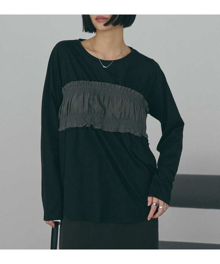 【アメリカンホリック/AMERICAN HOLIC】のビスチェレイヤードプルオーバー インテリア・キッズ・メンズ・レディースファッション・服の通販 founy(ファニー) https://founy.com/ ファッション Fashion レディースファッション Fashion for Women トップス・カットソー Cut & Sew Tops シャツ・ブラウス・オフィスカジュアル Elegant Blouses & Button-Ups ロングTシャツ・Tシャツ Longline T-Shirts & Tees カジュアルプルオーバー・ニットトップス Pullovers & Knit Tops / Casual Pullovers カットソー・ベーシックTシャツ Cut-and-Sewn Tops / Stretch Tees & Basics ビスチェ Bustiers & Corset Tops / Layered Bustier Style アメリカン American Style カットソー Cut and Sewn Top ギャザー Gathered, Ruffled シンプル Simple, Minimal スタイリッシュ Stylish, Fashionable ドッキング Docking, Mixed Material ビスチェ Bustier, Corset Top フェミニン Feminine, Girly ヘムライン Hemline, Bottom Cut ボトム Bottoms, Lower Wear ポケット Pocket, Pocket Detail A/W・秋冬 Autumn/Winter おすすめ Recommended / Our Picks |ID: prp329100004827263 ipo3291000000035126165