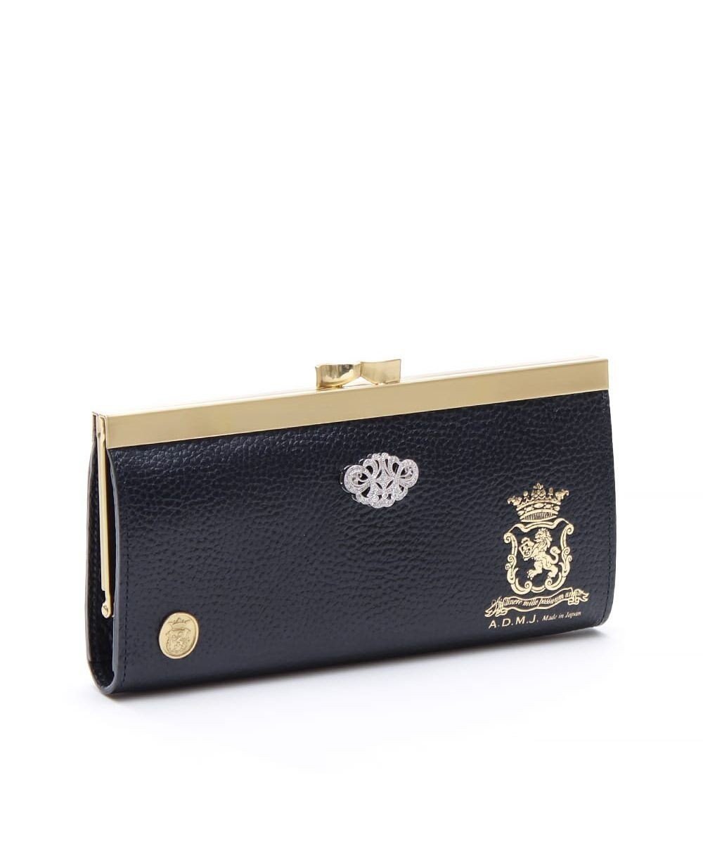 【アクセソワドゥマドモワゼルジャップ/A.D.M.J】の【牛革】アールデコガマグチウォレット インテリア・キッズ・メンズ・レディースファッション・服の通販 founy(ファニー) 　ファッション　Fashion　レディースファッション　Fashion for Women　ミニ財布・二つ折り財布　Wallets & Card Cases　アクセサリー　Fashion Accessories　アンティーク　Antique-Inspired　イタリア　Italy　クラシカル　Classical, Vintage-Inspired　クリスタル　Crystal, Swarovski　ショルダー　Shoulder, Shoulder Strap　ジュエリー　Jewelry, Accessories　スワロフスキー　Swarovski, Crystal Accent　財布　Wallet, Purse　ボックス　Boxy, Box Shape　ポケット　Pocket, Pocket Detail　モチーフ　Motif, Design Theme　ギフト プレゼント　Gift / Present　NAVY|ID: prp329100004827319 ipo3291000000035700852