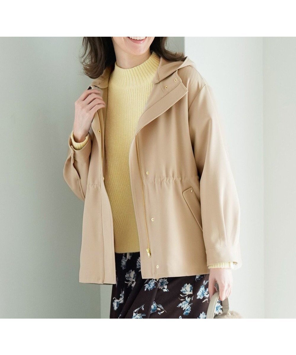 【エニィ スィス/any SiS】の【2WAY】エレカジストレッチ フーデットハーフ アウター インテリア・キッズ・メンズ・レディースファッション・服の通販 founy(ファニー) 　ファッション　Fashion　レディースファッション　Fashion for Women　アウター　Coat / Outerwear Collection　レディースジャケット・軽アウター　Jackets　インナー　Innerwear　春　Spring　カットソー　Cut and Sewn Top　ジャケット　Jacket, Outerwear　スタンド　Stand Collar, Upright Stand　ストレッチ　Stretch, Stretchy Fabric　ドット　Polka Dot, Dot Pattern　ハーフ　Half, Half-Length　パーカー　Hoodie, Parka　フェミニン　Feminine, Girly　ポケット　Pocket, Pocket Detail　ヨーク　Yoke, Yoke Design　S/S・春夏　SS, Spring/Summer, Warm Season　おすすめ　Recommended / Our Picks　夏　Summer　新作・新入荷　New Arrivals / New In　ベージュ系|ID: prp329100004827340 ipo3291000000035126454