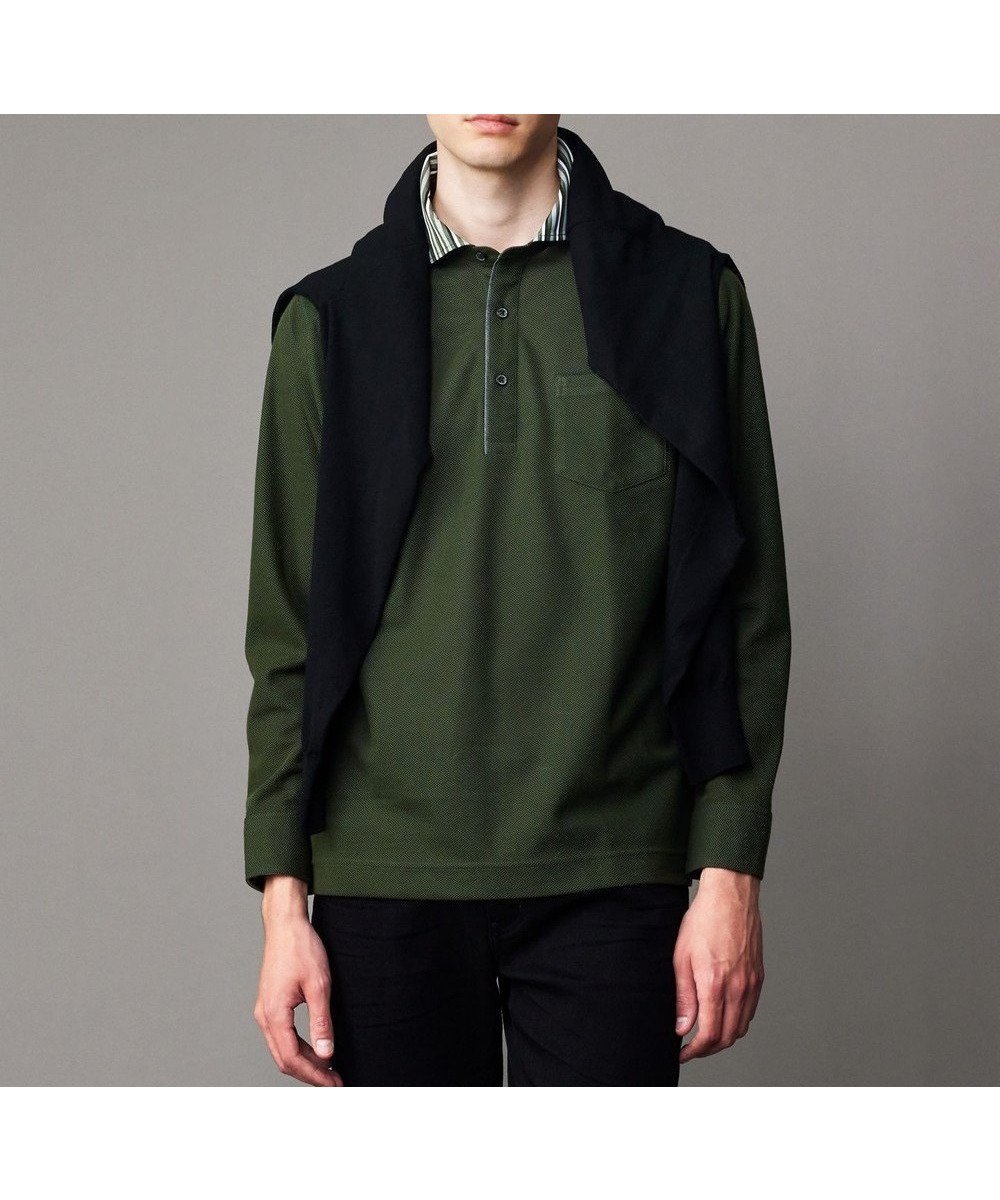 【ジョセフ アブード/JOSEPH ABBOUD / MEN】の【消臭などの高機能】オーガニックコットン ダディ 長袖 ポロシャツ インテリア・キッズ・メンズ・レディースファッション・服の通販 founy(ファニー) ファッション Fashion メンズファッション Fashion for Men トップス・カットソー Cut & Sew Tops メンズシャツ Shirts ポロシャツ / きれいめカジュアルスタイル Polo Shirts オーガニック Organic Cotton カフス Cuff Design 抗菌 Antibacterial, Bacteria-Resistant 長袖 Long Sleeve, Full Sleeve ポロシャツ Polo Shirt, Collared Tee A/W・秋冬 Autumn/Winter おすすめ Recommended / Our Picks ギフト プレゼント Gift / Present カーキ系|ID: prp329100004828117 ipo3291000000035634747