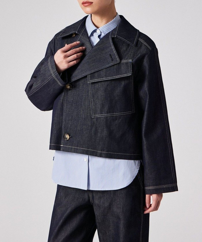 【ポール スミス/Paul Smith】のコントラストステッチ デニムジャケット インテリア・キッズ・メンズ・レディースファッション・服の通販 founy(ファニー) https://founy.com/ ファッション Fashion レディースファッション Fashion for Women アウター Coat / Outerwear Collection レディースジャケット・軽アウター Jackets デニムジャケット / カジュアルアウター Denim Jackets おすすめ Recommended / Our Picks アシンメトリー Asymmetrical Style クロップド Cropped, Short Length ジャケット Jacket, Outerwear セットアップ Set-Up, Coordinated Outfit デニム Denim, Jeans Material パッチ Patch, Appliqué ポケット Pocket, Pocket Detail モダン Modern, Contemporary 夏 Summer S/S・春夏 SS, Spring/Summer, Warm Season A/W・秋冬 Autumn/Winter |ID: prp329100004828129 ipo3291000000035136743